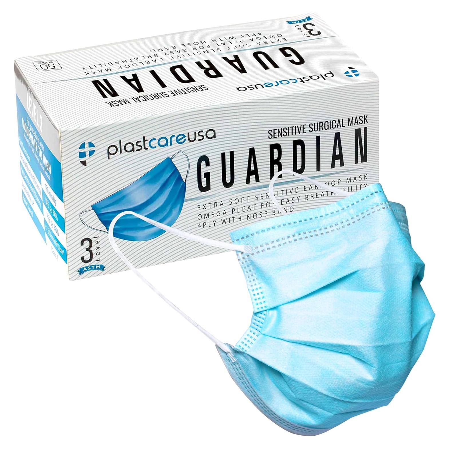 Mascarillas Desechables PlastCare USA 50 Unidades Azul ASTM 3