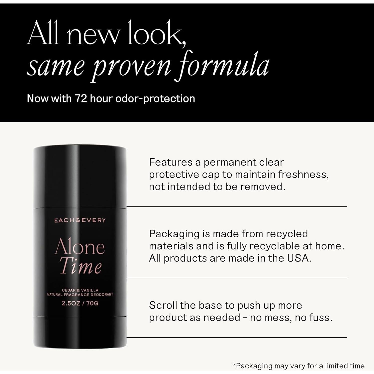 Desodorante Natural Each & Every 70.87g - Cedro y Vainilla