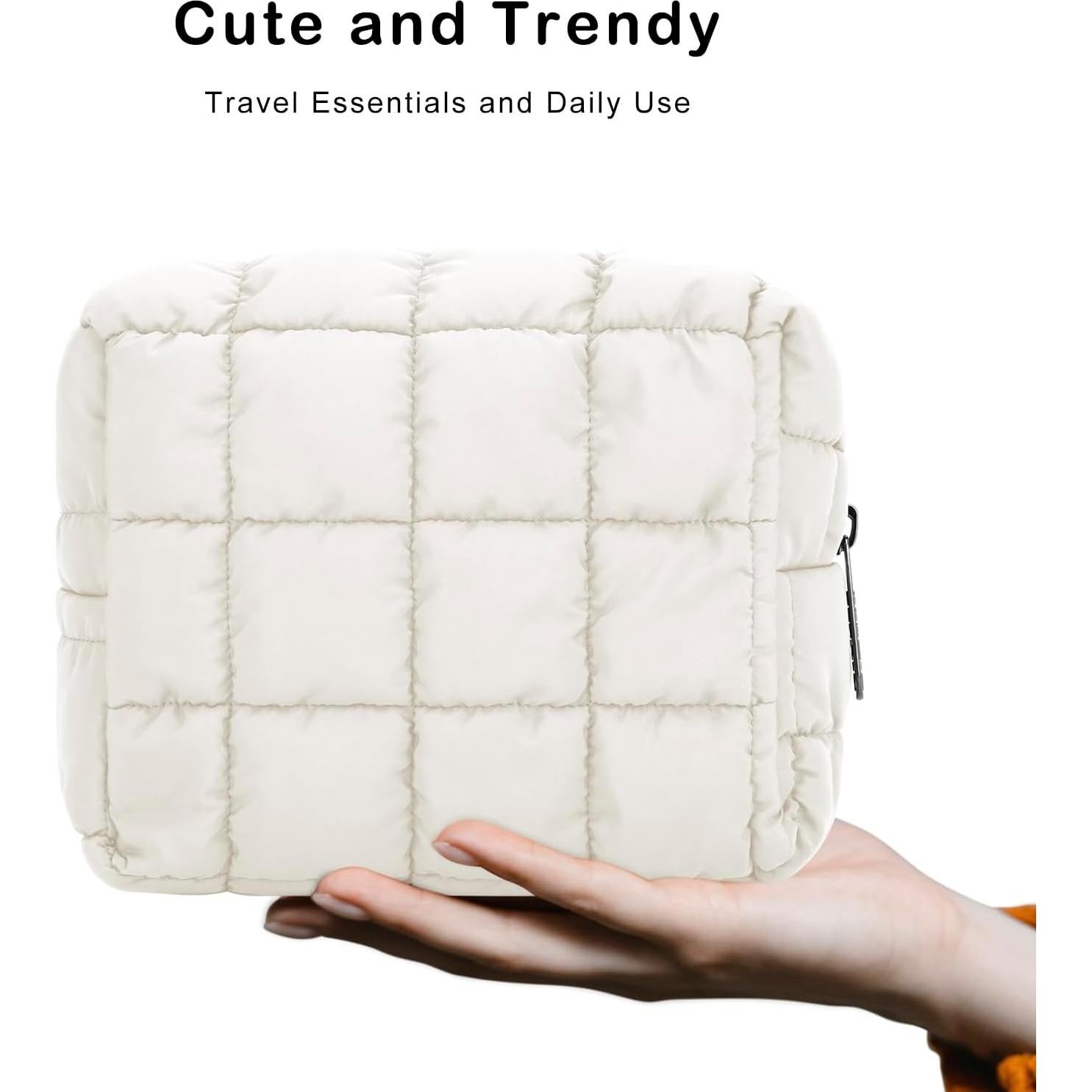 Bolsa de Maquillaje E-Tree Acolchada 19.1x14x8.9 cm Beige