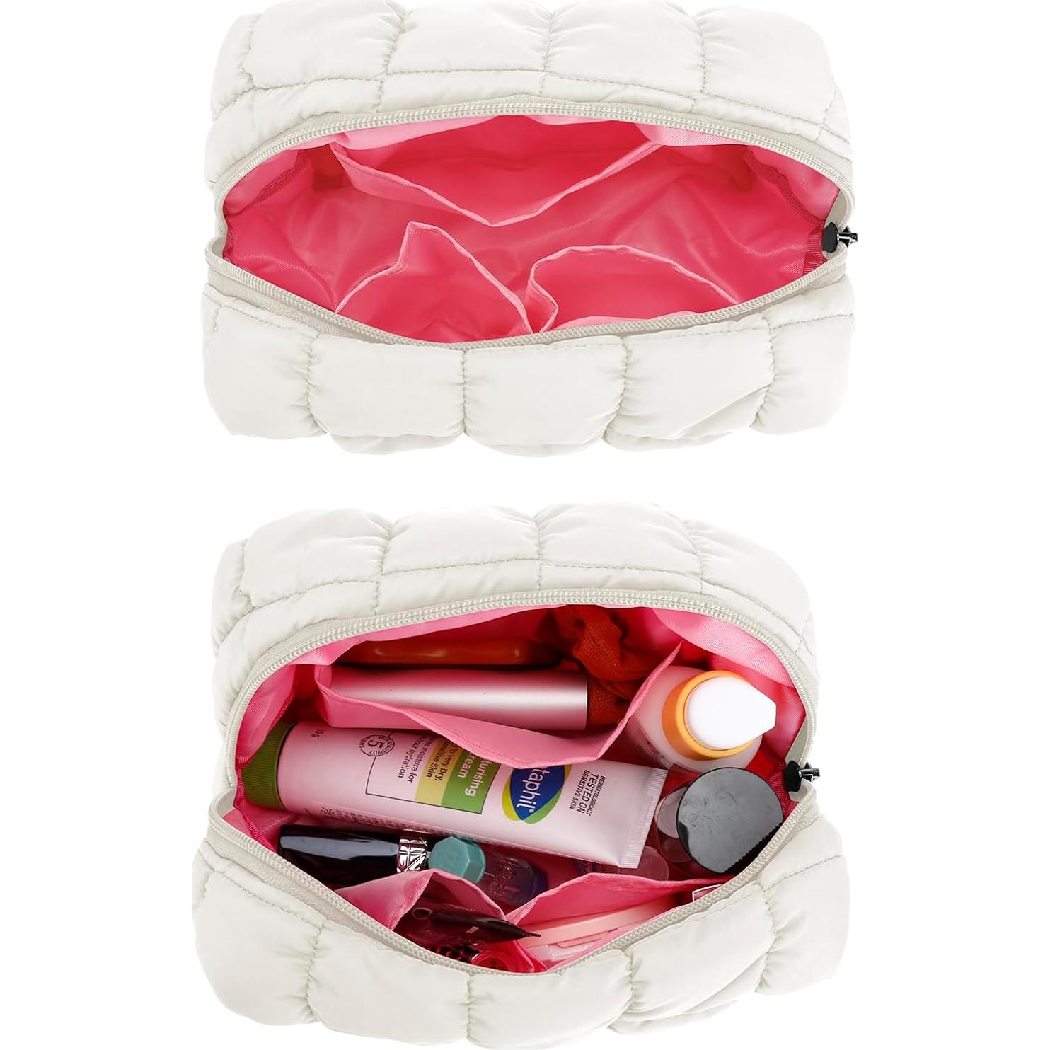 Bolsa de Maquillaje E-Tree Acolchada 19.1x14x8.9 cm Beige