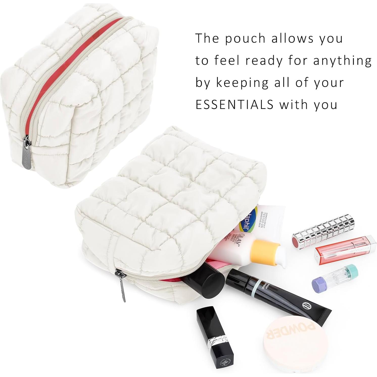 Bolsa de Maquillaje E-Tree Acolchada 19.1x14x8.9 cm Beige