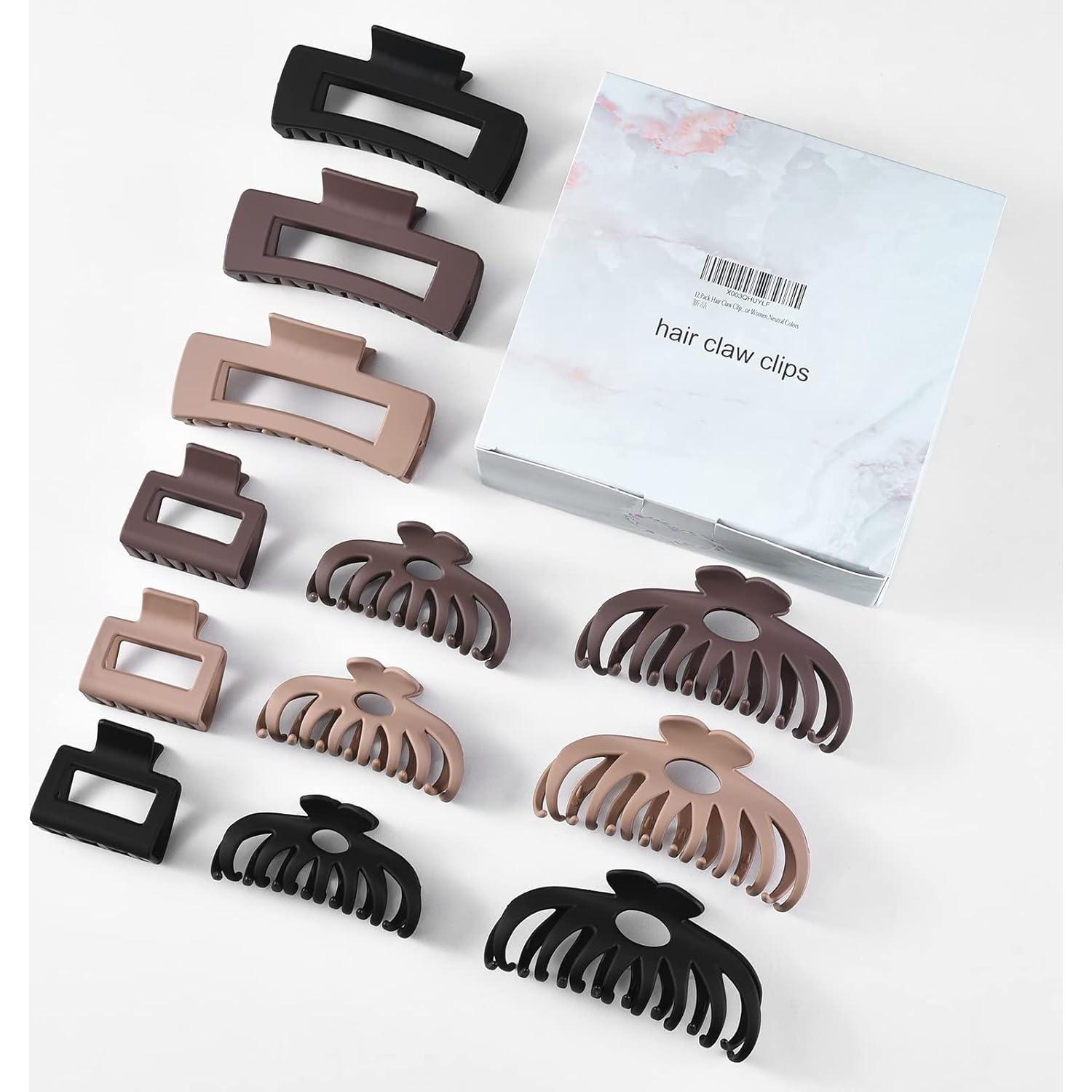 Set de 12 Clips de Pelo Misutaaa - 6 Grandes y 6 Pequeños