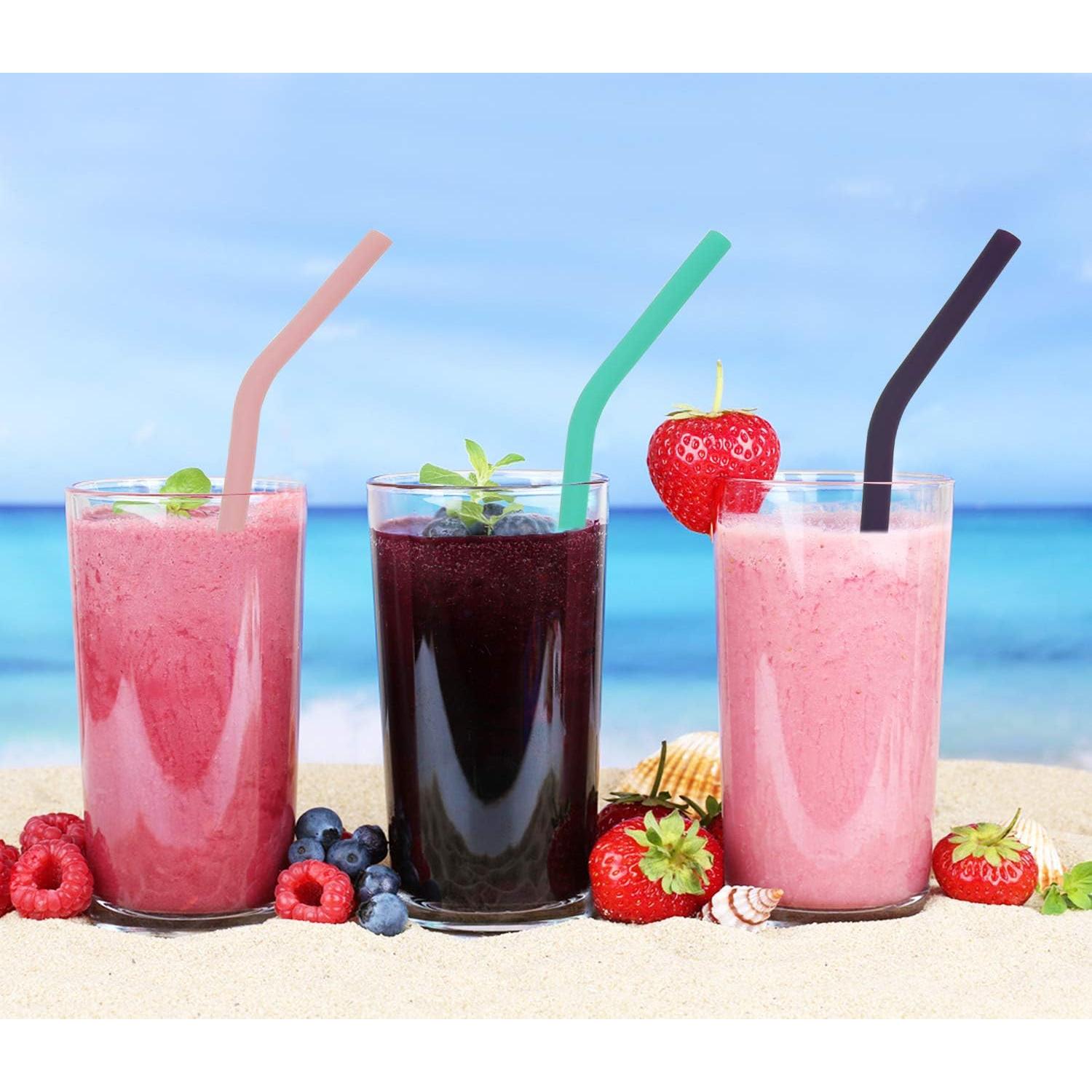 Juego de 6 Pajitas de Silicona Senneny Reutilizables 6mm