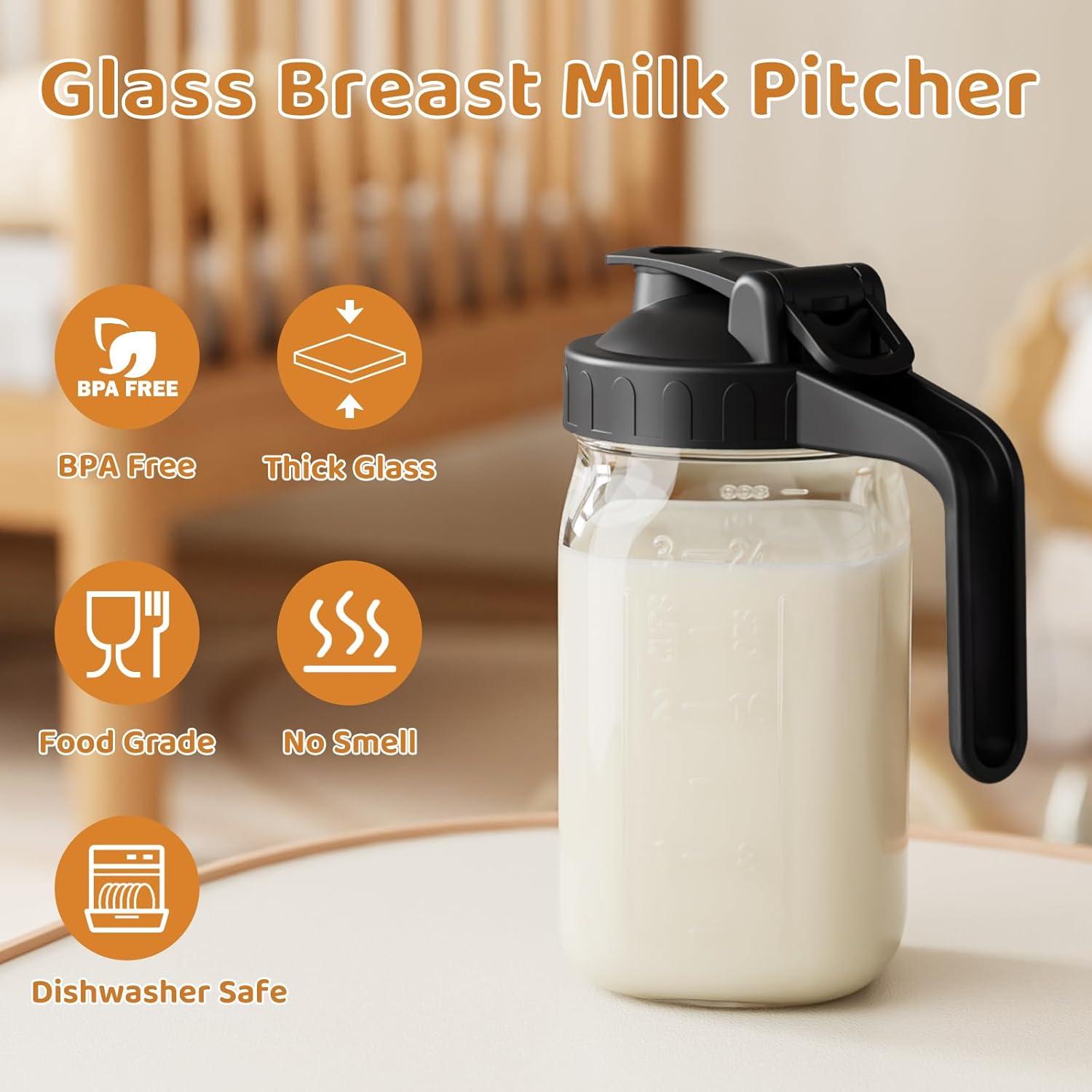 Jarra de Leche Materna Tarro Mason 0.95L con Tapa Verde