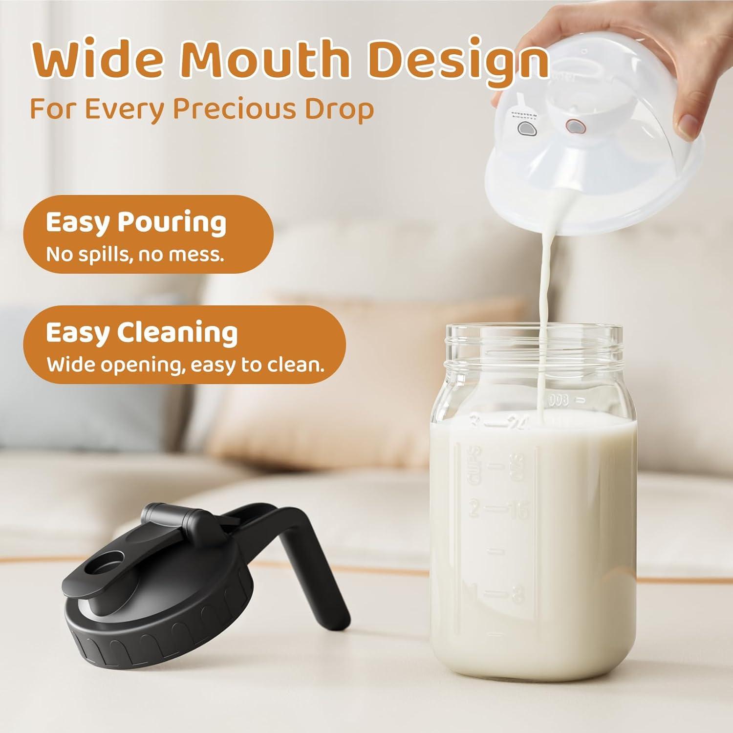 Jarra de Leche Materna Tarro Mason 0.95L con Tapa Verde