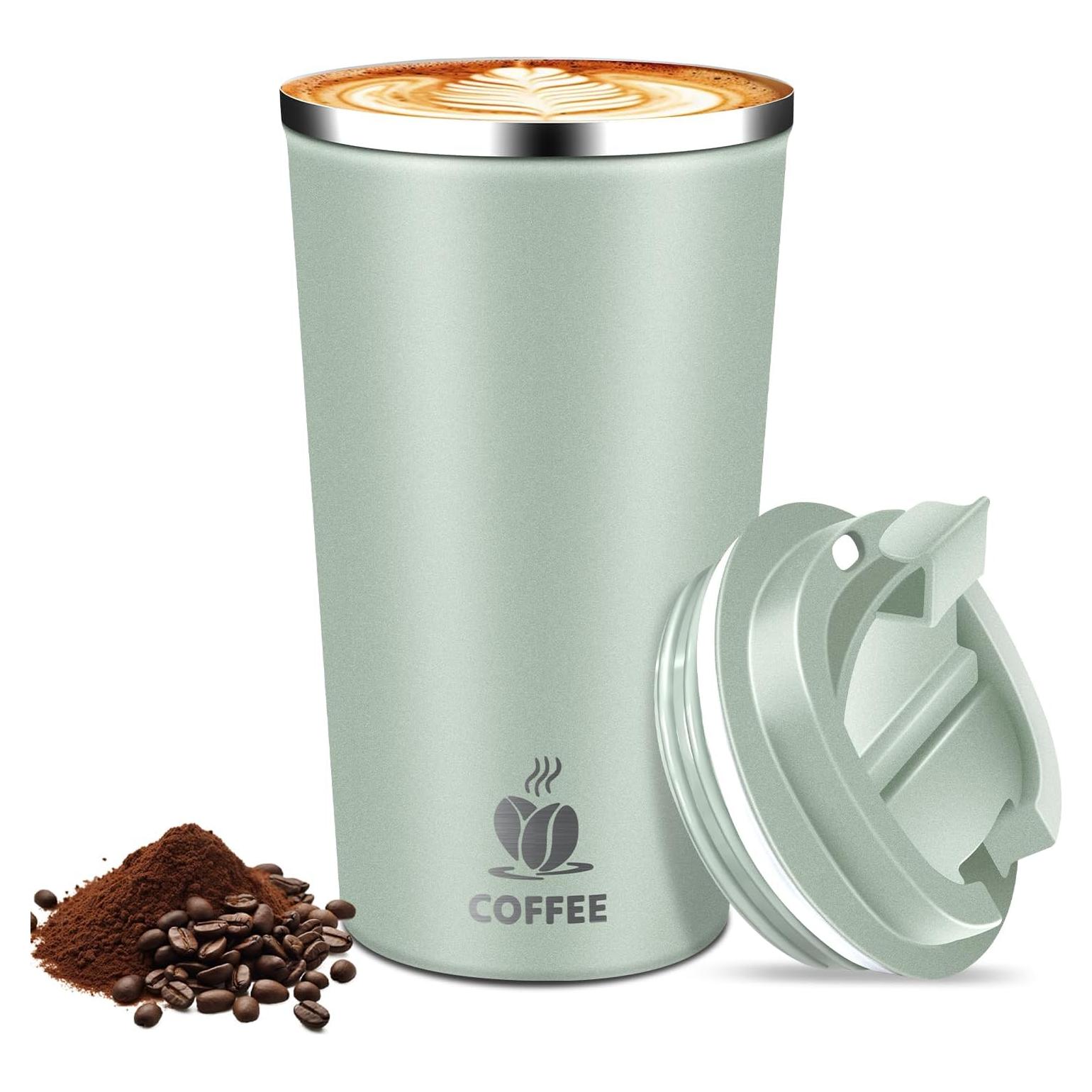 Taza de viaje aislada Hwawhin 510ml verde agave a prueba de fugas