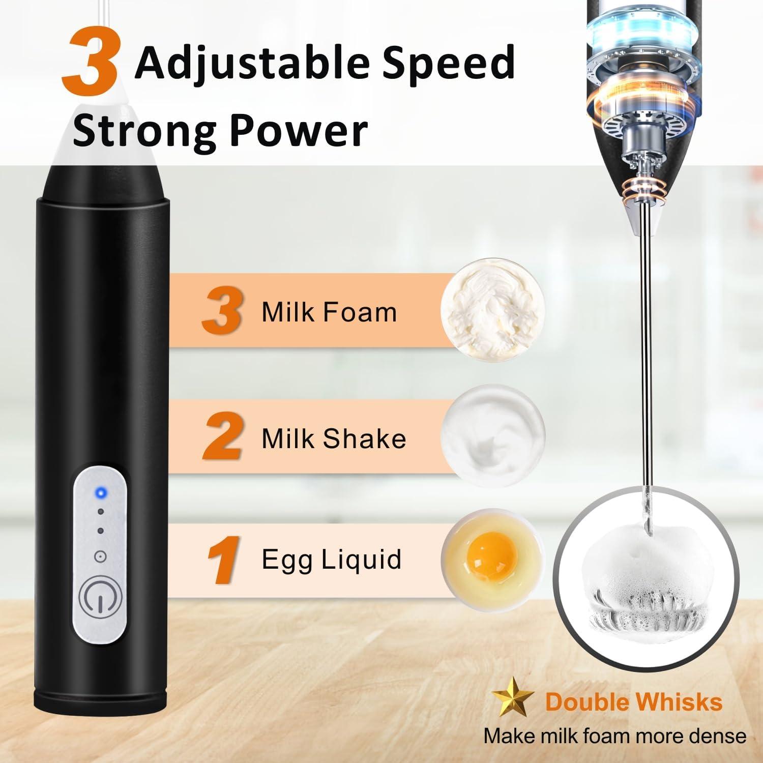 Espumador de Leche Recargable SF SUNFUNY KD-306 USB-C 3 Velocidades