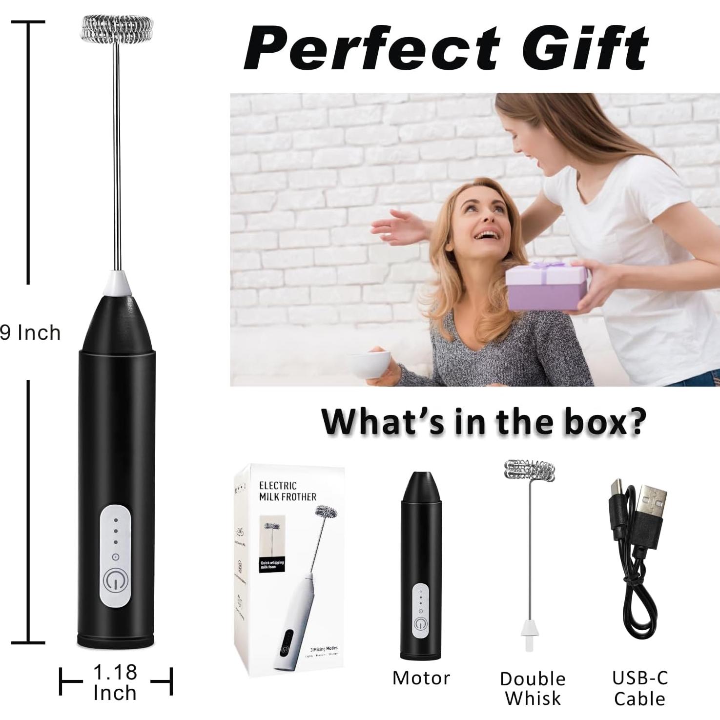 Espumador de Leche Recargable SF SUNFUNY KD-306 USB-C 3 Velocidades