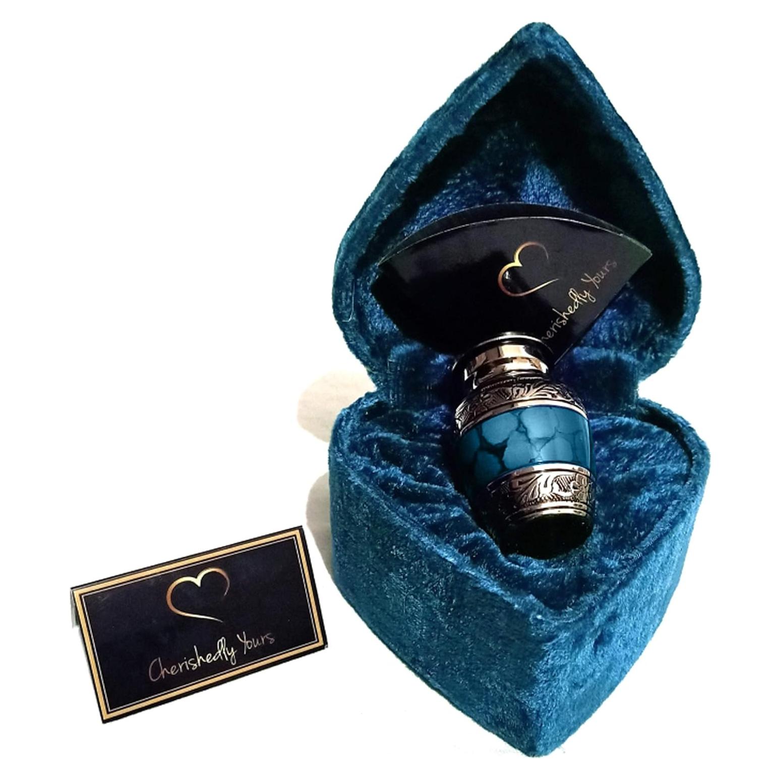 Urna Conmemorativa Azul Miniatura Cherishedly Yours con Estuche
