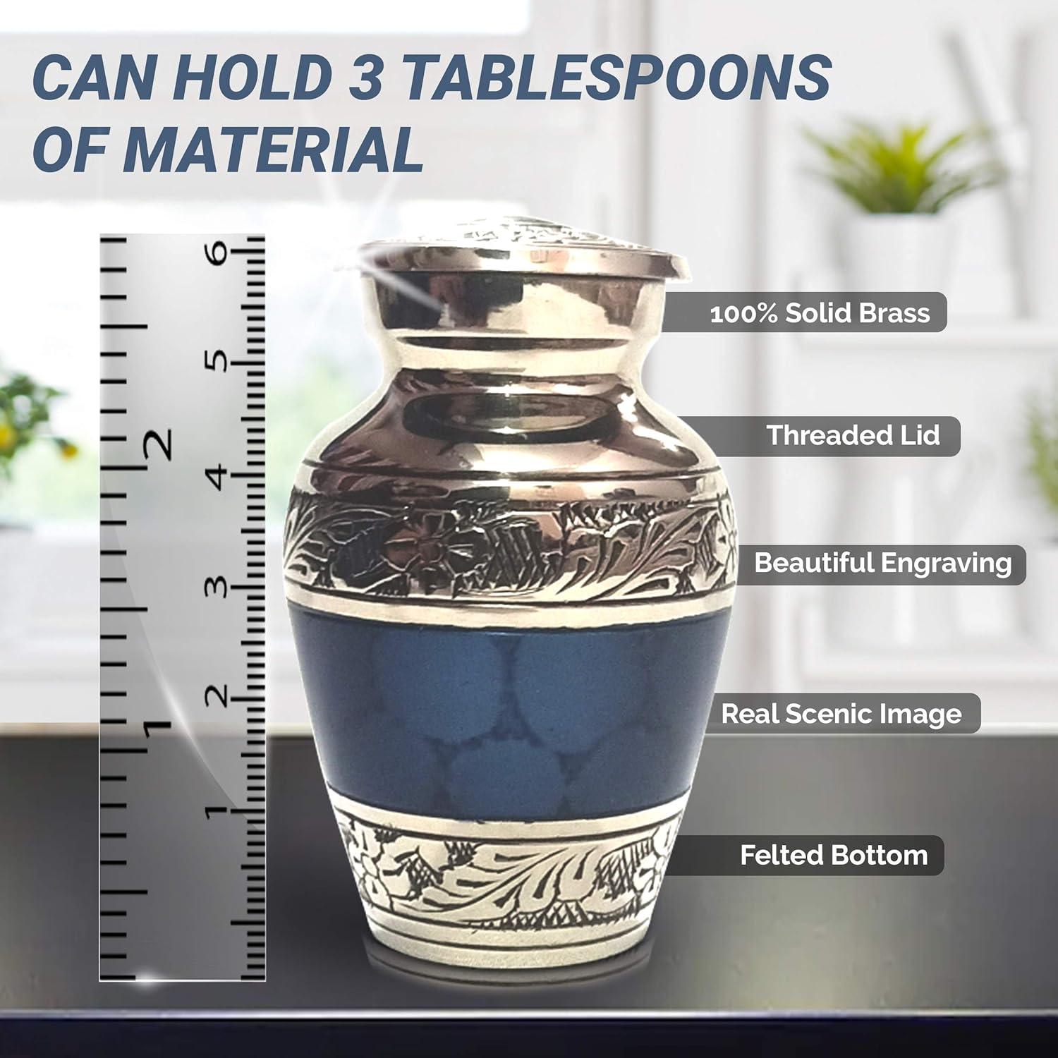 Urna Conmemorativa Azul Miniatura Cherishedly Yours con Estuche