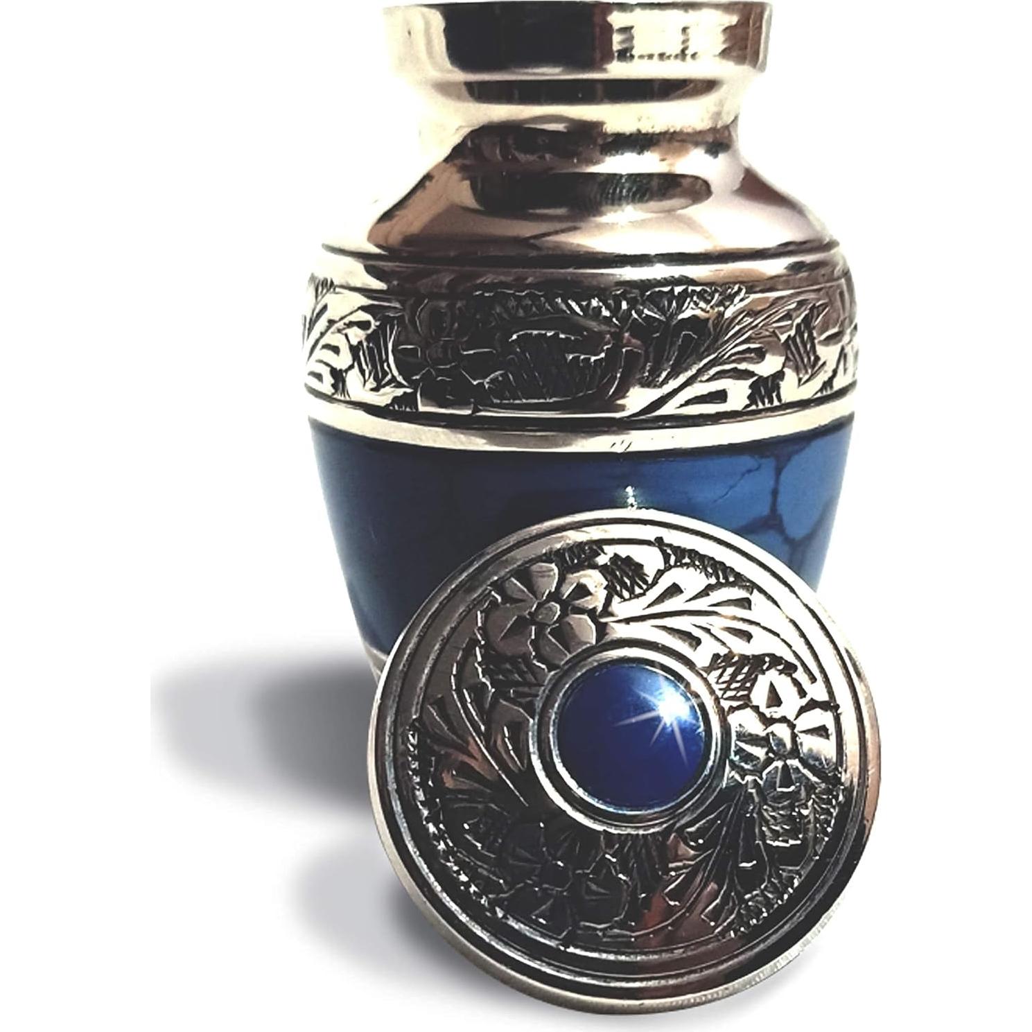 Urna Conmemorativa Azul Miniatura Cherishedly Yours con Estuche