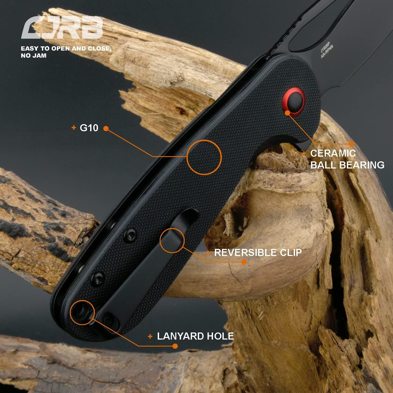 Cuchillo Plegable CJRB Lago 8.66 cm AR-RPM9 Negro EDC