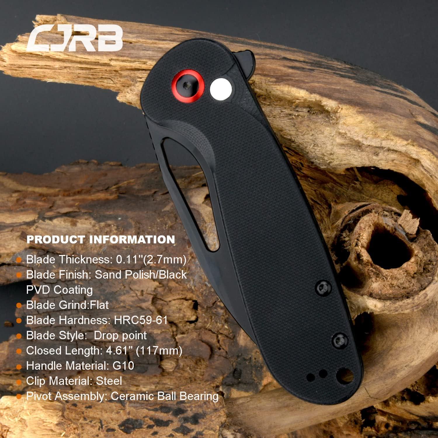 Cuchillo Plegable CJRB Lago 8.66 cm AR-RPM9 Negro EDC