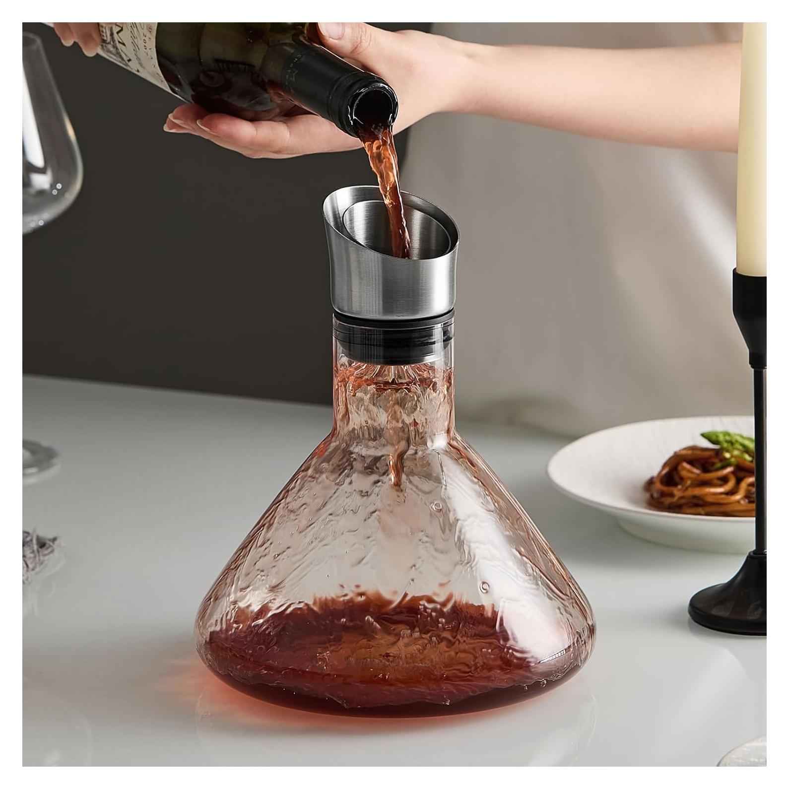 Decantador de Vino Drincarier 1500ml con Aerador y Filtro