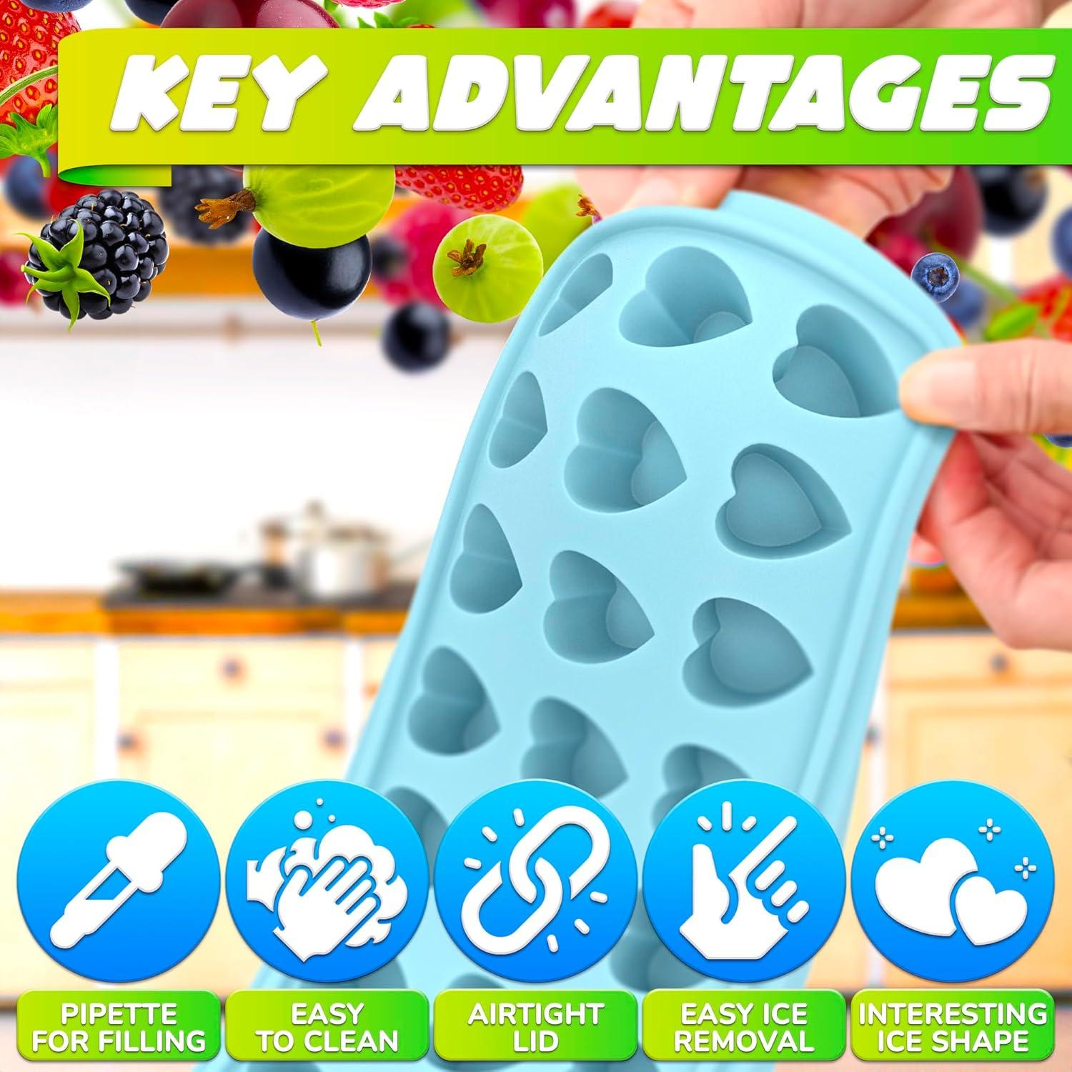 Moldes de Hielo de Silicona ALPENKOK Corazón 24 Cavidades