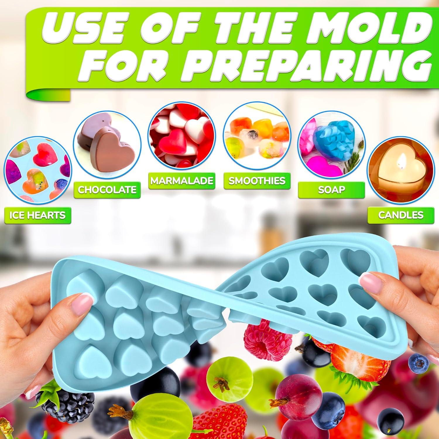 Moldes de Hielo de Silicona ALPENKOK Corazón 24 Cavidades