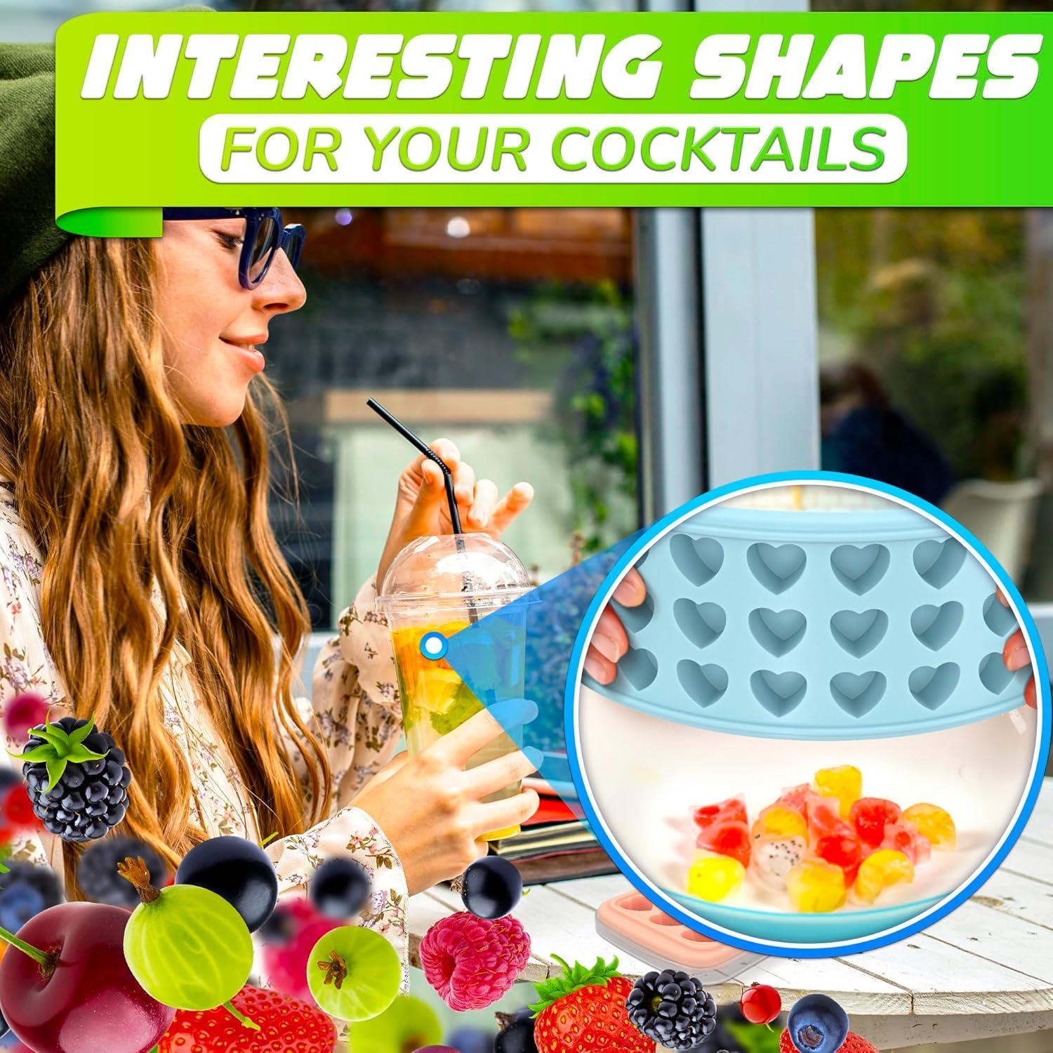 Moldes de Hielo de Silicona ALPENKOK Corazón 24 Cavidades