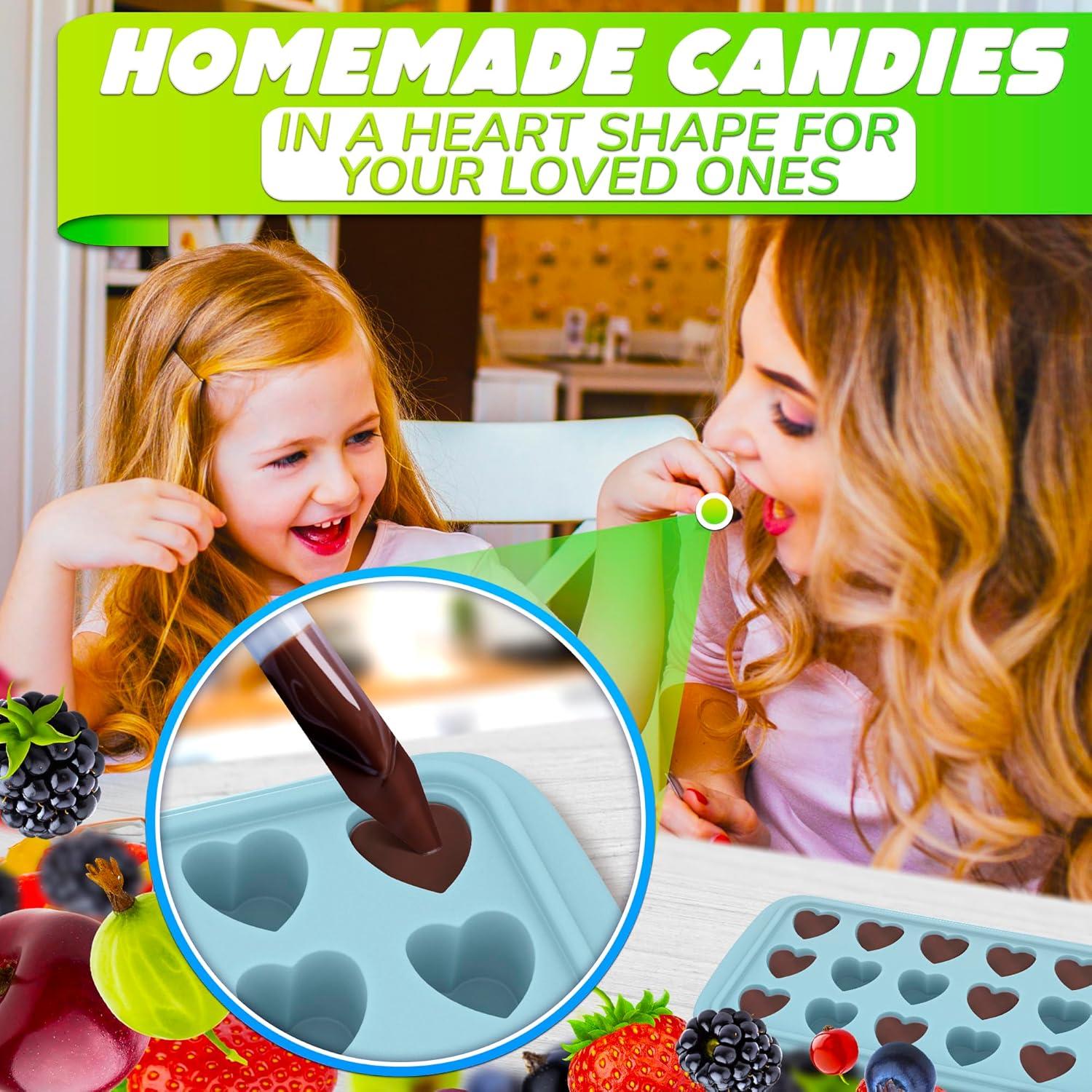 Moldes de Hielo de Silicona ALPENKOK Corazón 24 Cavidades