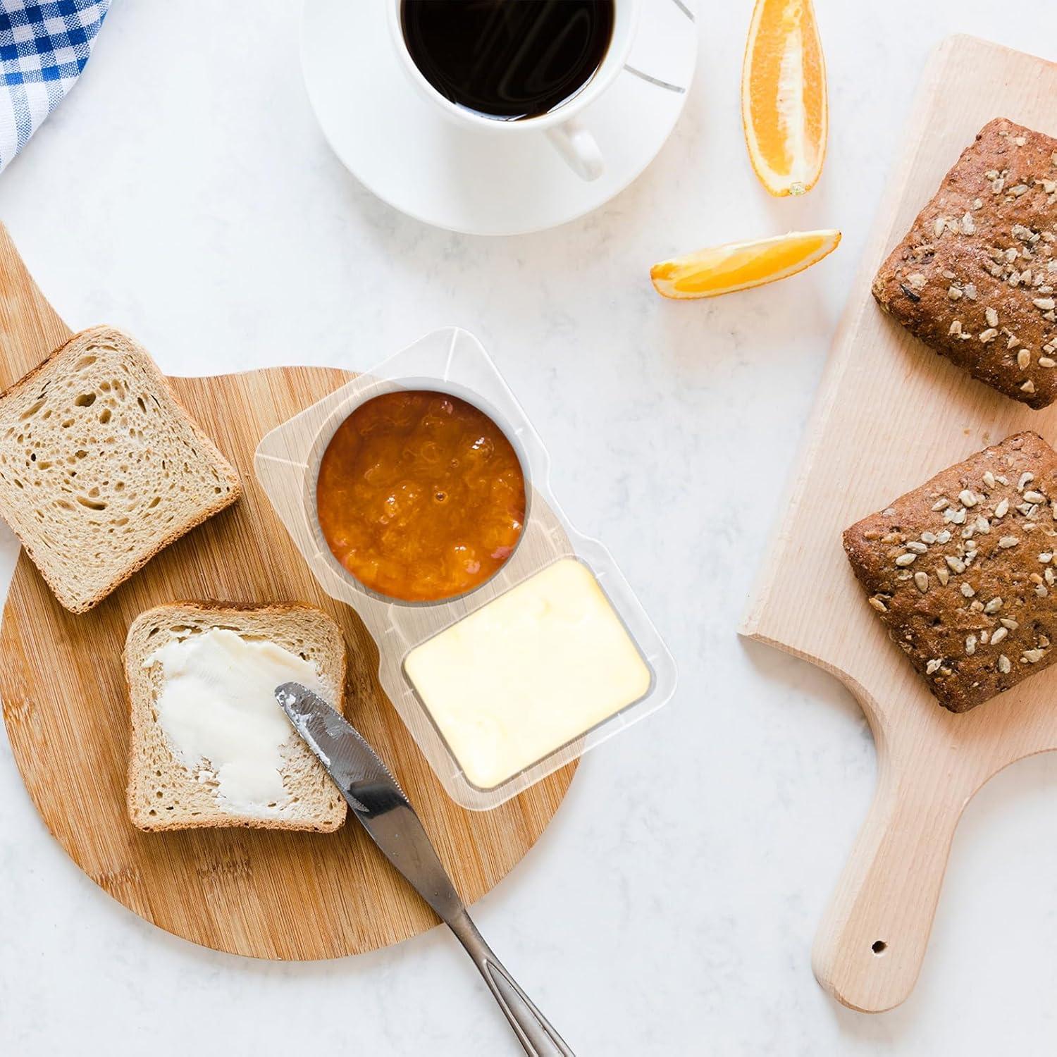 20 Contenedores de Snack Reutilizables VTM con Tapa y 2 Compartimentos