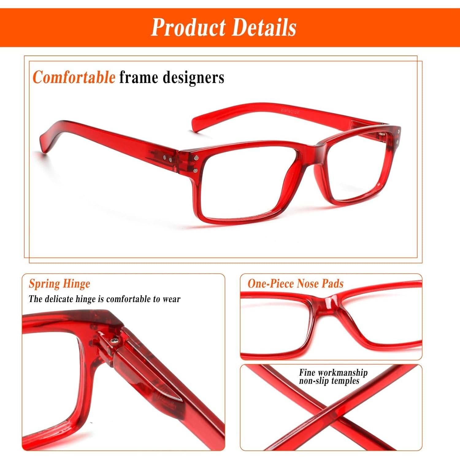 Gafas de Lectura NORPERWIS 5 Pares 2.25x Unisex