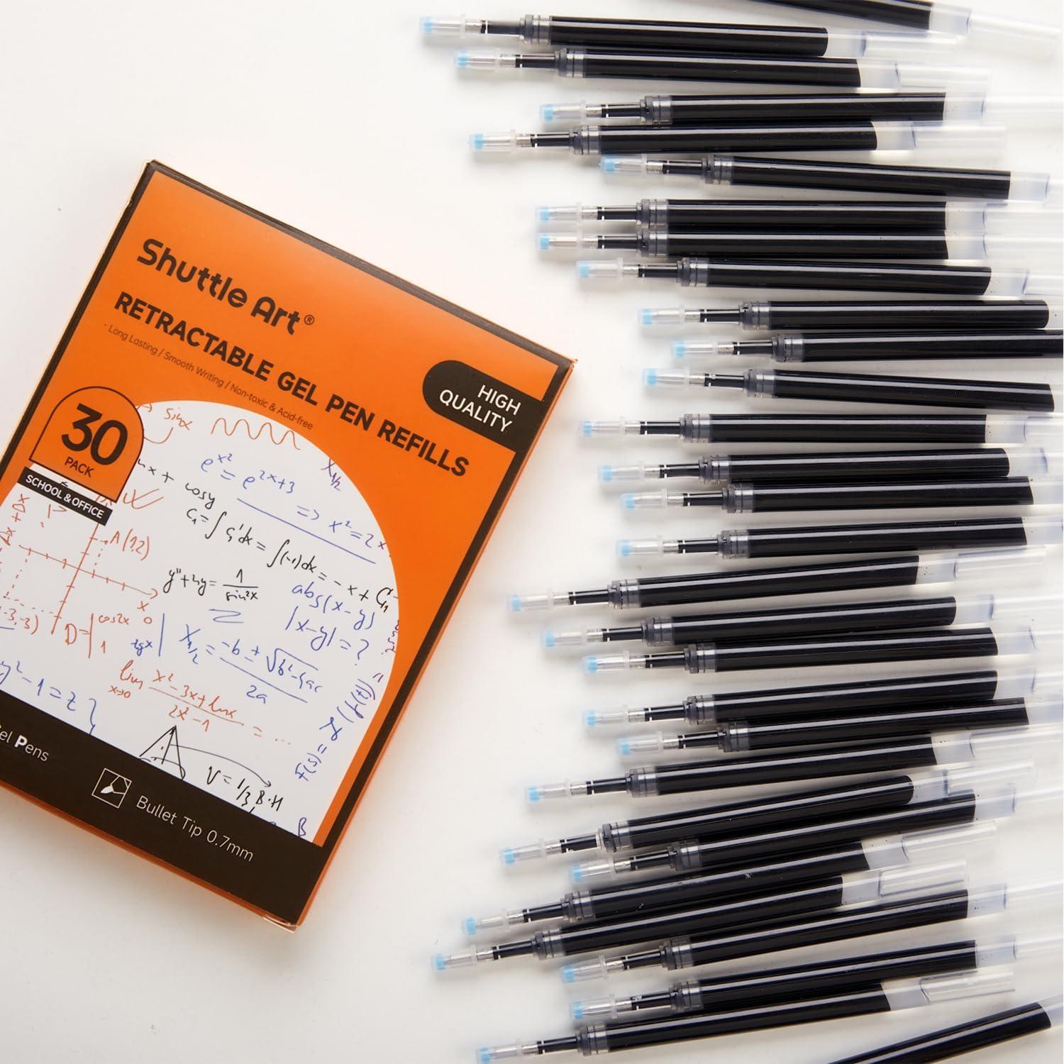 Recargas de bolígrafo de gel Shuttle Art 30 unidades 0.7mm negro