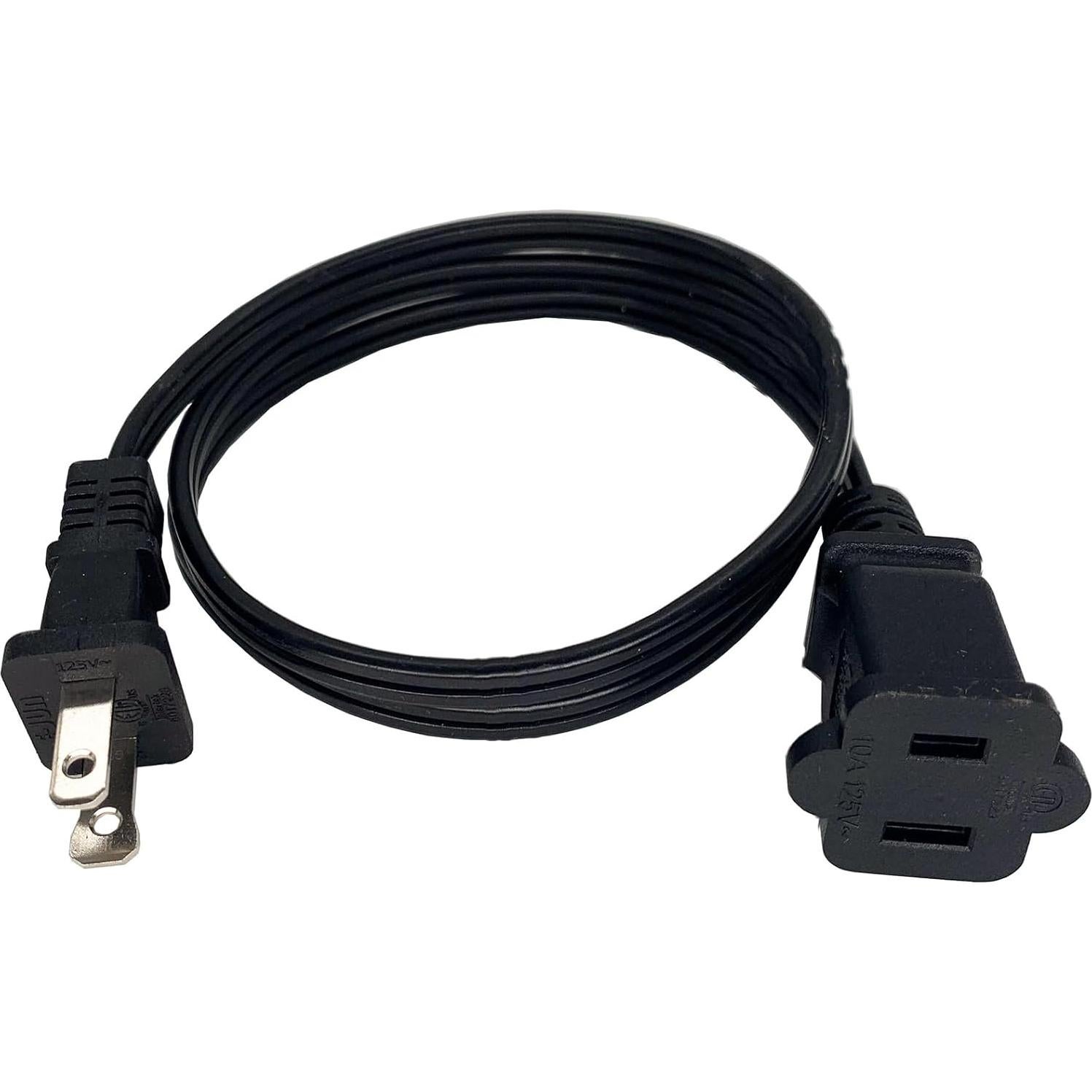 Cable de Extensión Corto 0.91m Musunpara 18 AWG 10A 125V Negro
