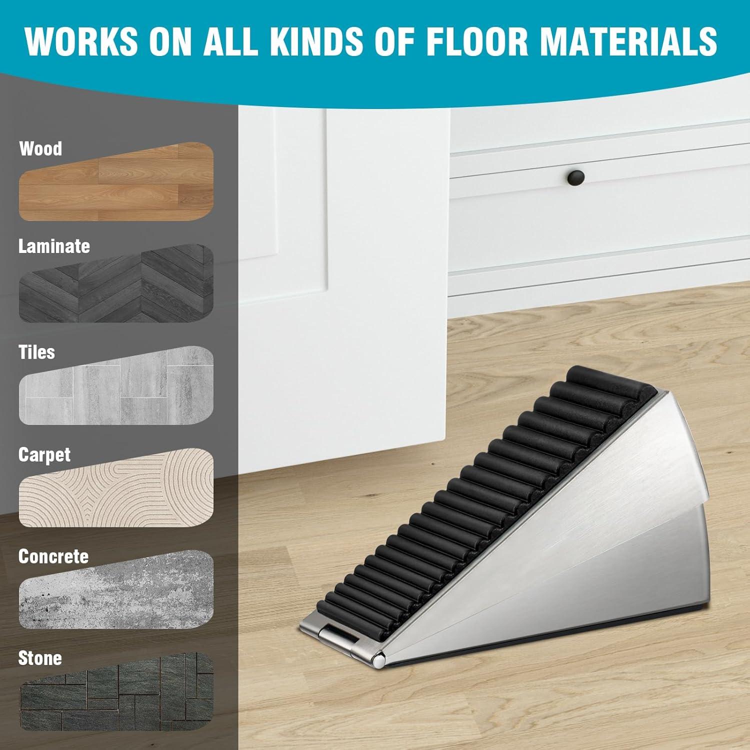 Cuña de Puerta Ajustable Flora Guard Acero Inoxidable 76mm