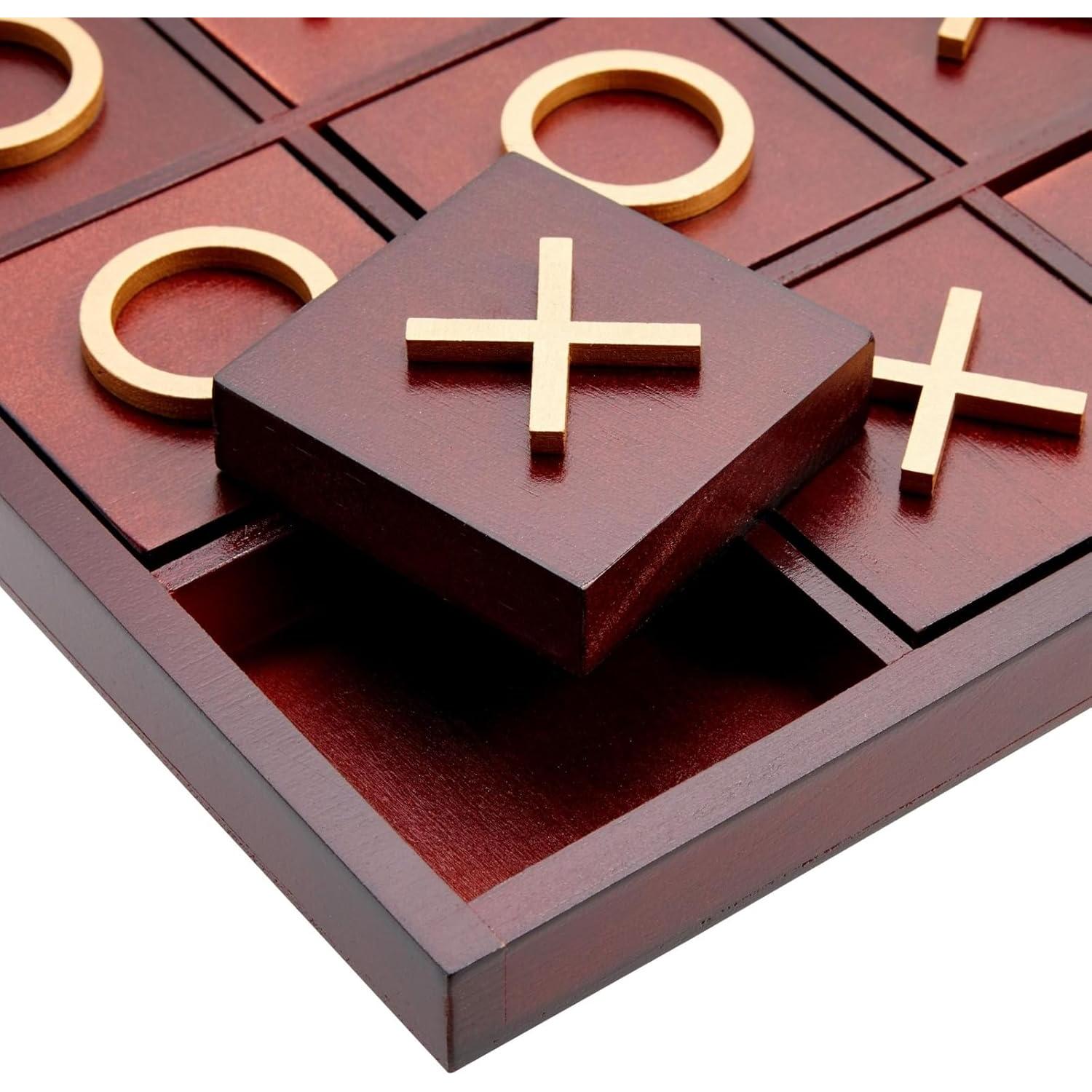 Juego de Tres en Raya de Madera Juvale 24 cm Decorativo