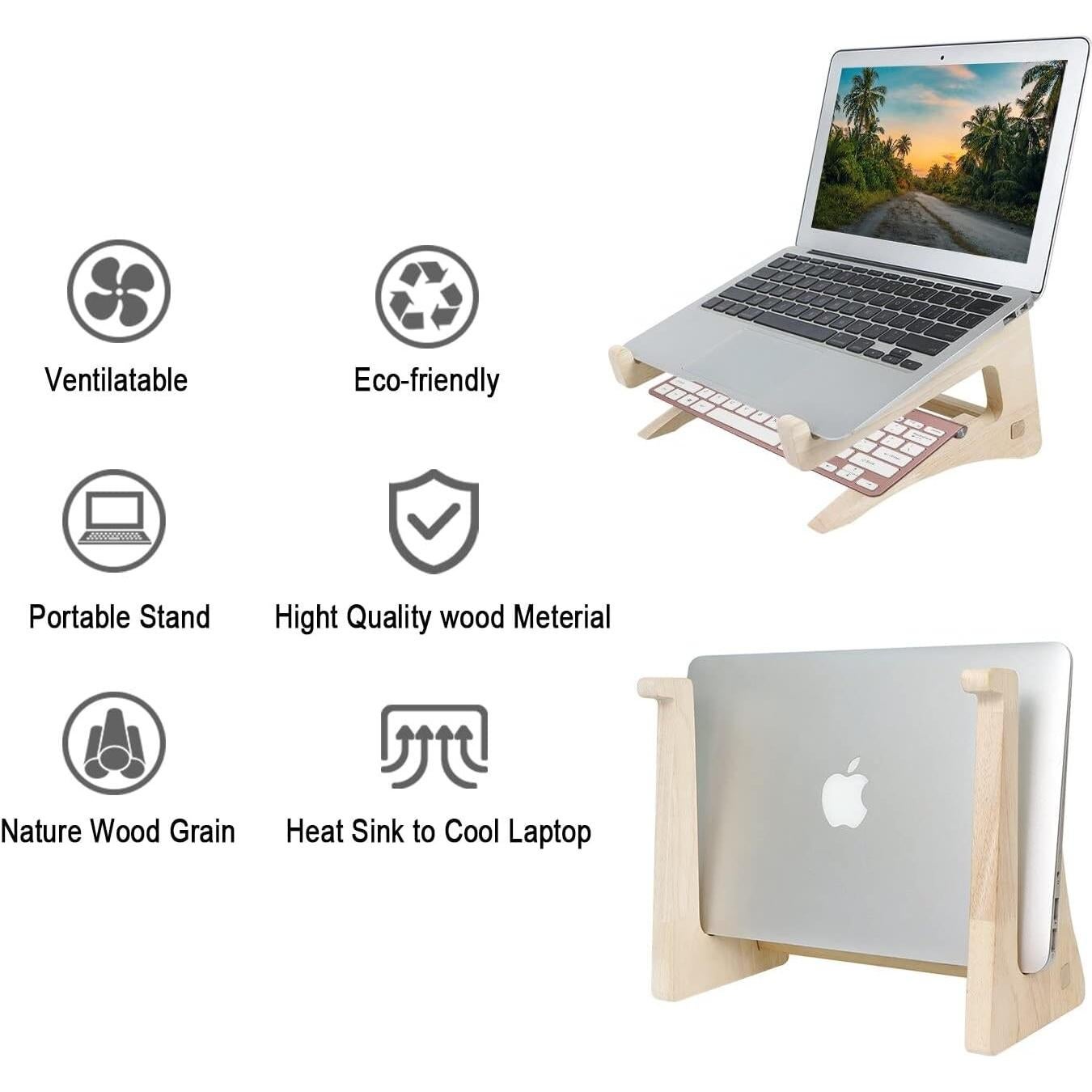 Soporte para Laptop UI U & I de Madera, 11-15.6" Ergonomico