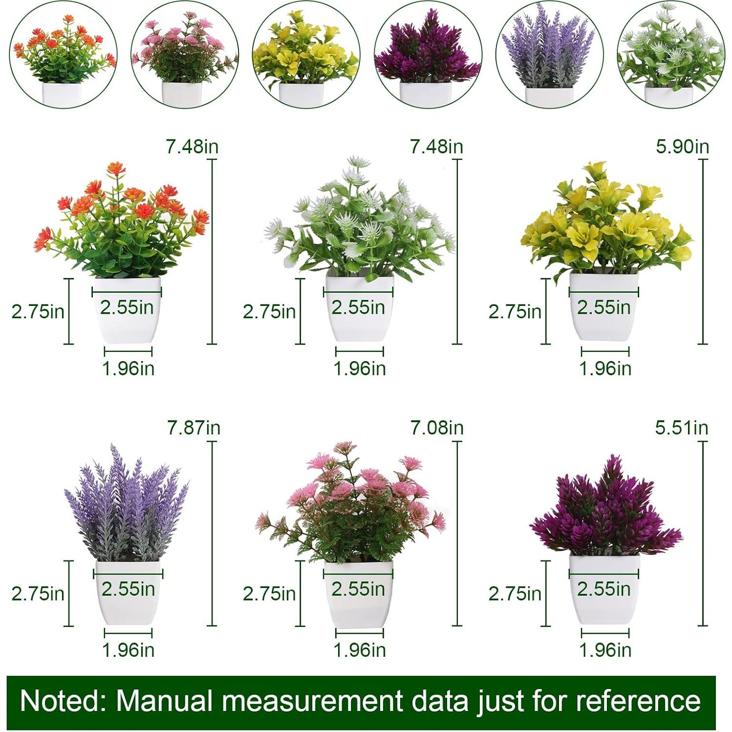 6 Piezas de Flores Artificiales en Maceta Yoratee para Oficina