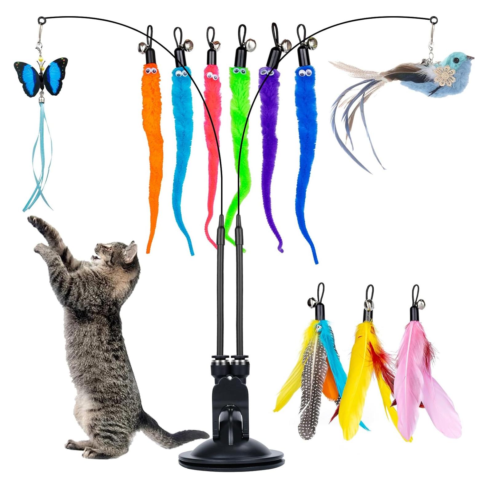 Juguete Interactivo para Gatos Oziral 14PCS con Ventosa Fuerte