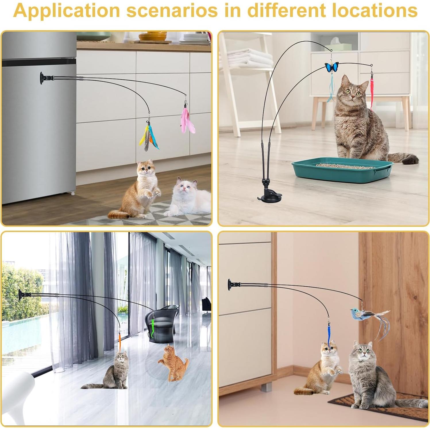 Juguete Interactivo para Gatos Oziral 14PCS con Ventosa Fuerte