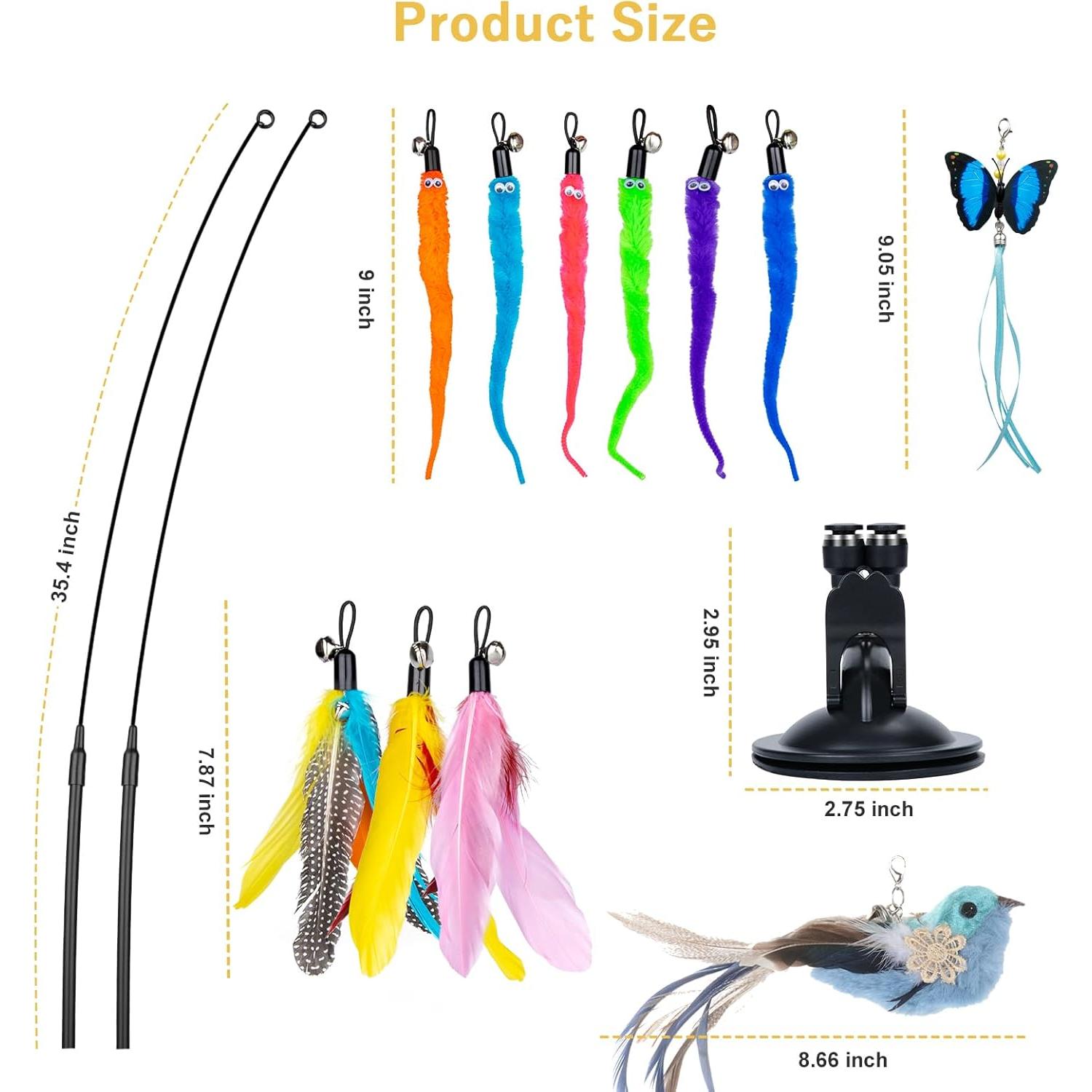 Juguete Interactivo para Gatos Oziral 14PCS con Ventosa Fuerte