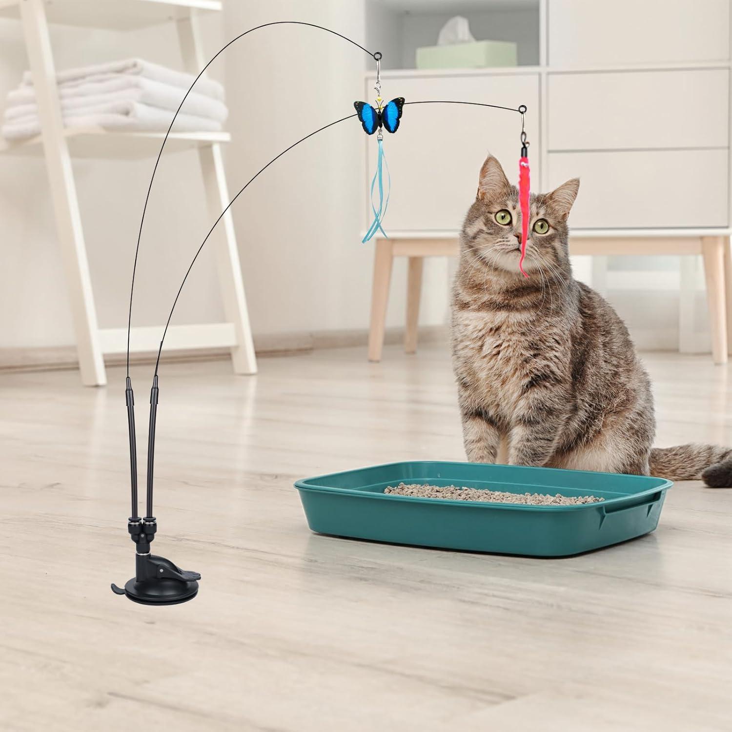 Juguete Interactivo para Gatos Oziral 14PCS con Ventosa Fuerte