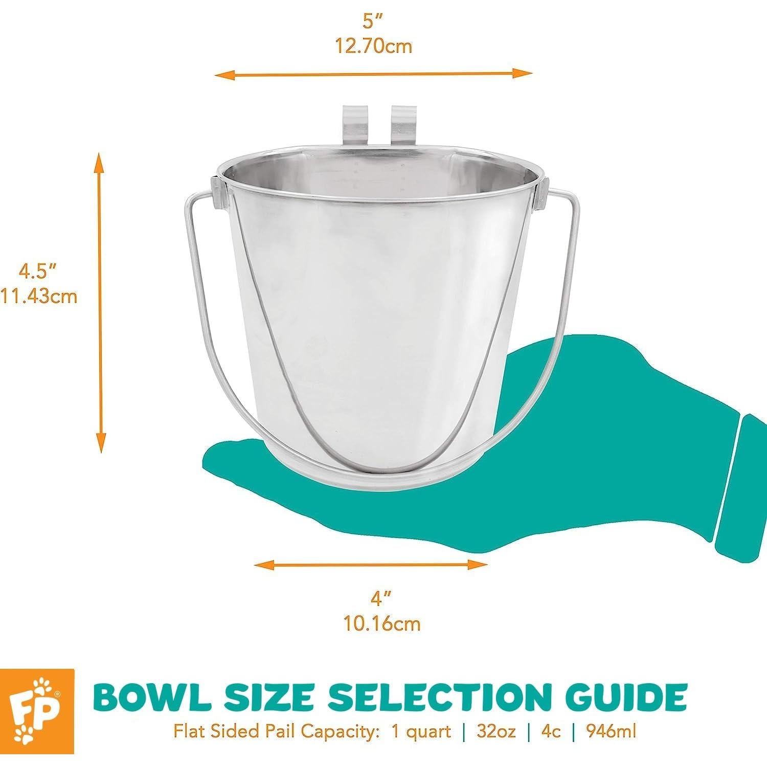 Cubeta Lateral Plana Fuzzy Puppy 1 Cuartillo Acero Inoxidable