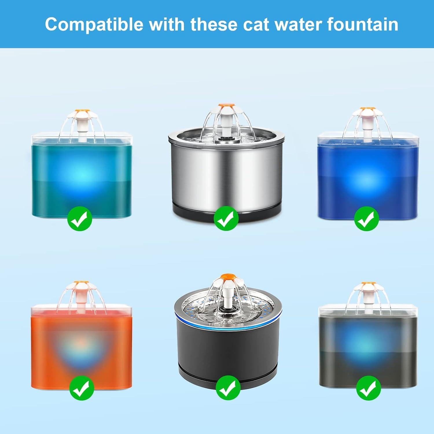 Filtros de Agua para Gatos NautyPaws, 8 Paquetes de Carbón Activado