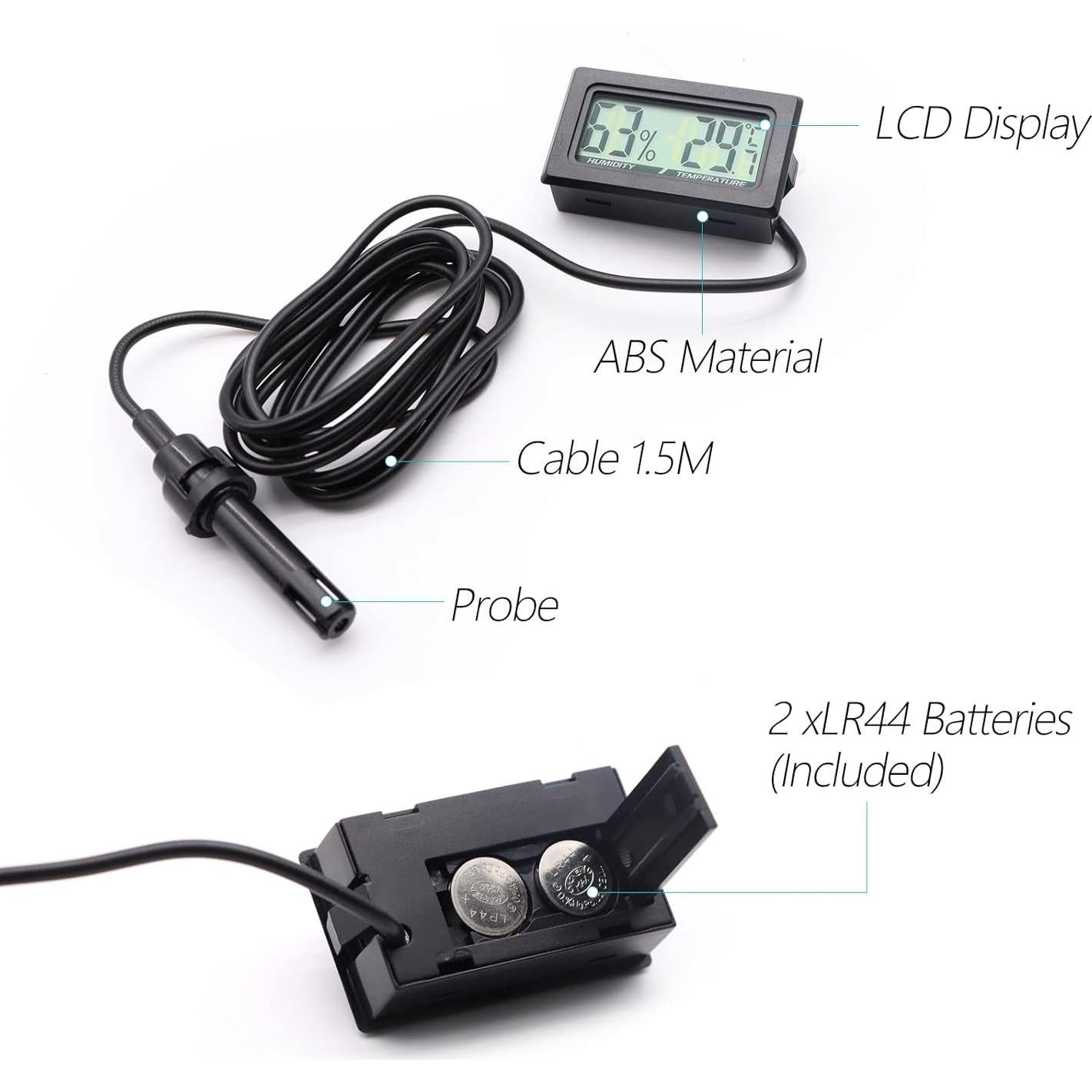 Termómetro Digital y Higrómetro Poly para Reptiles - Mini 2 en 1