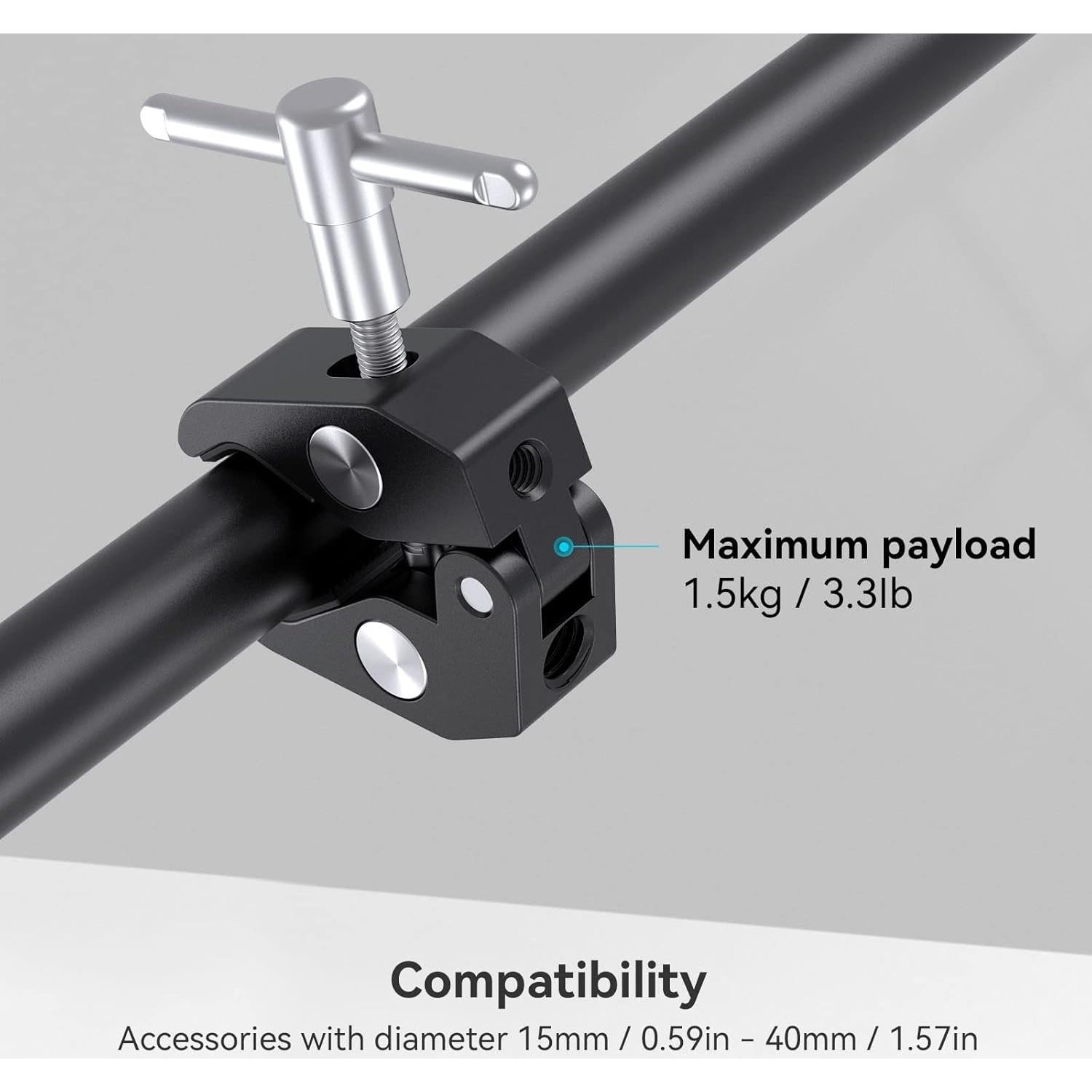 SMALLRIG Super Clamp 735 para cámaras y luces - 40mm