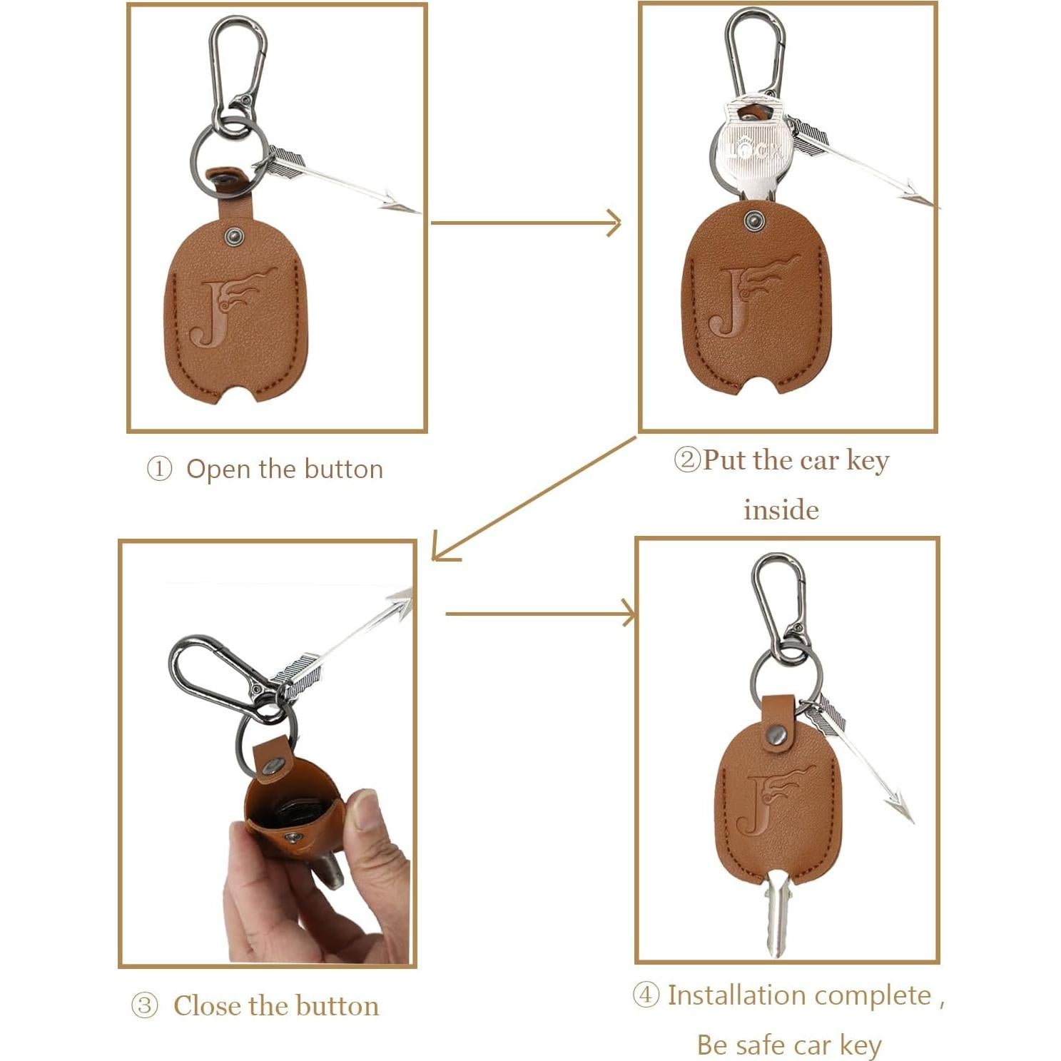 Funda de Llave de Coche Universal de Cuero Premium con Gancho