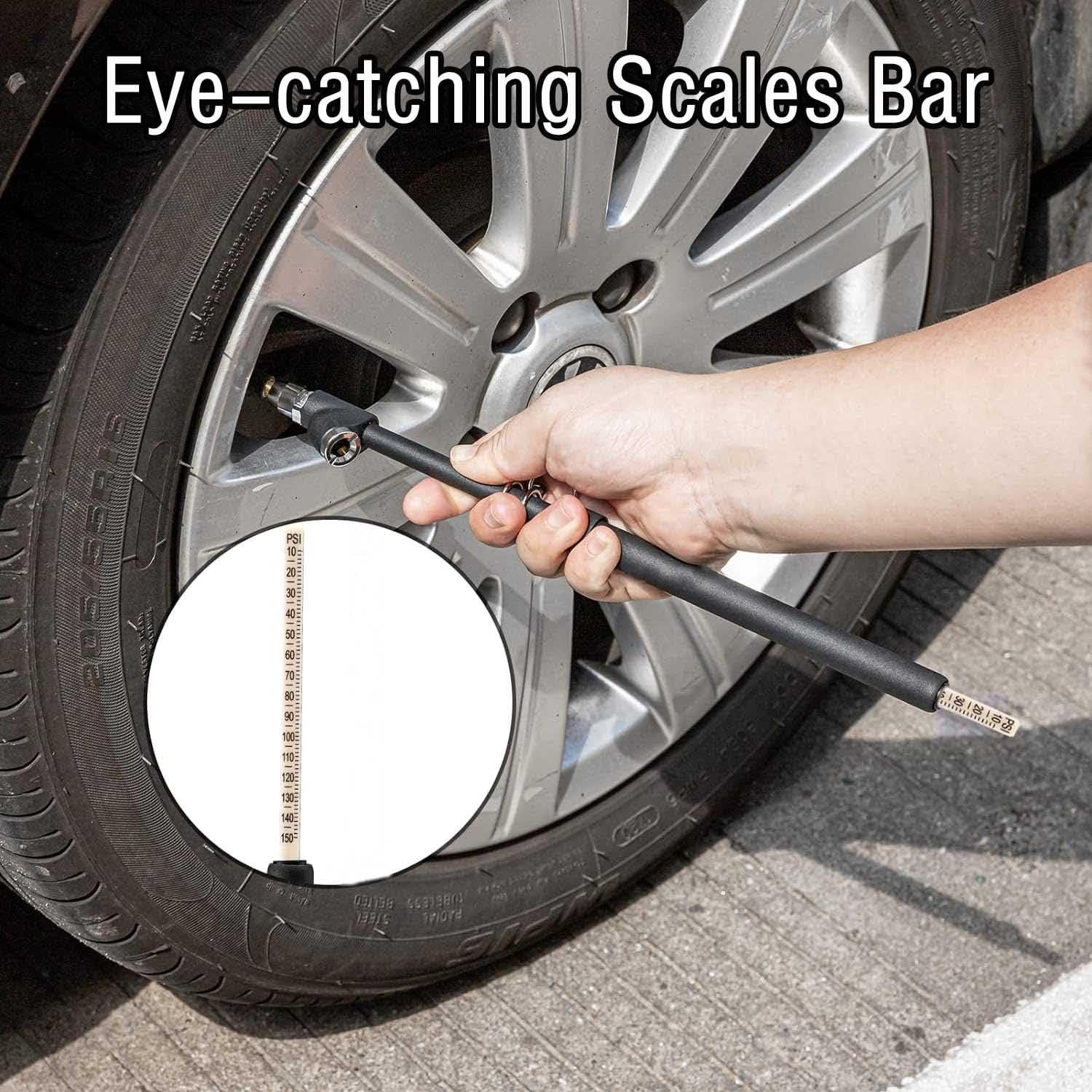 Manómetro de Presión de Neumáticos Z-oneMart Doble Cabeza 10-150 PSI