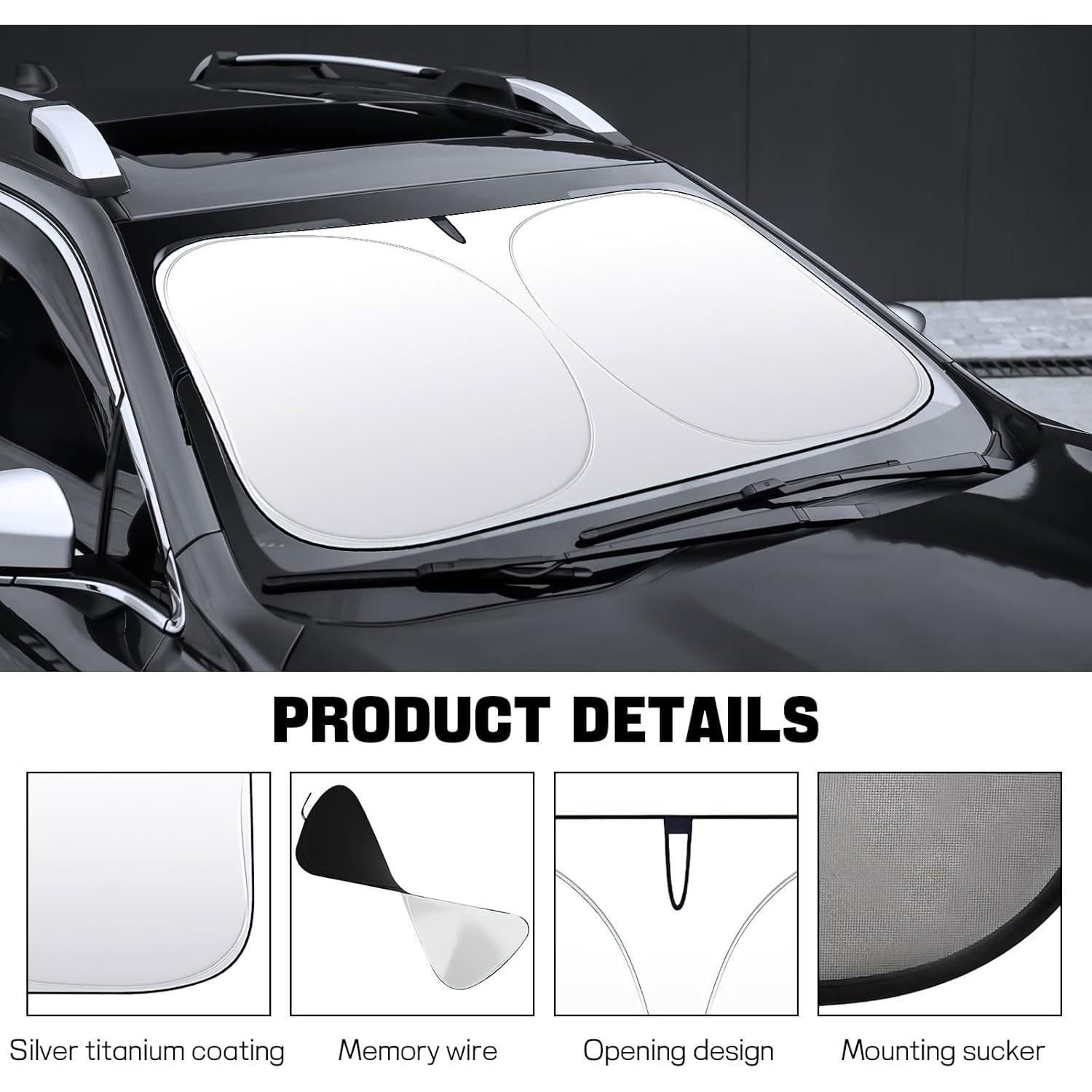 Protector Solar Plegable Hbxdeco para Parabrisas 145x80 cm
