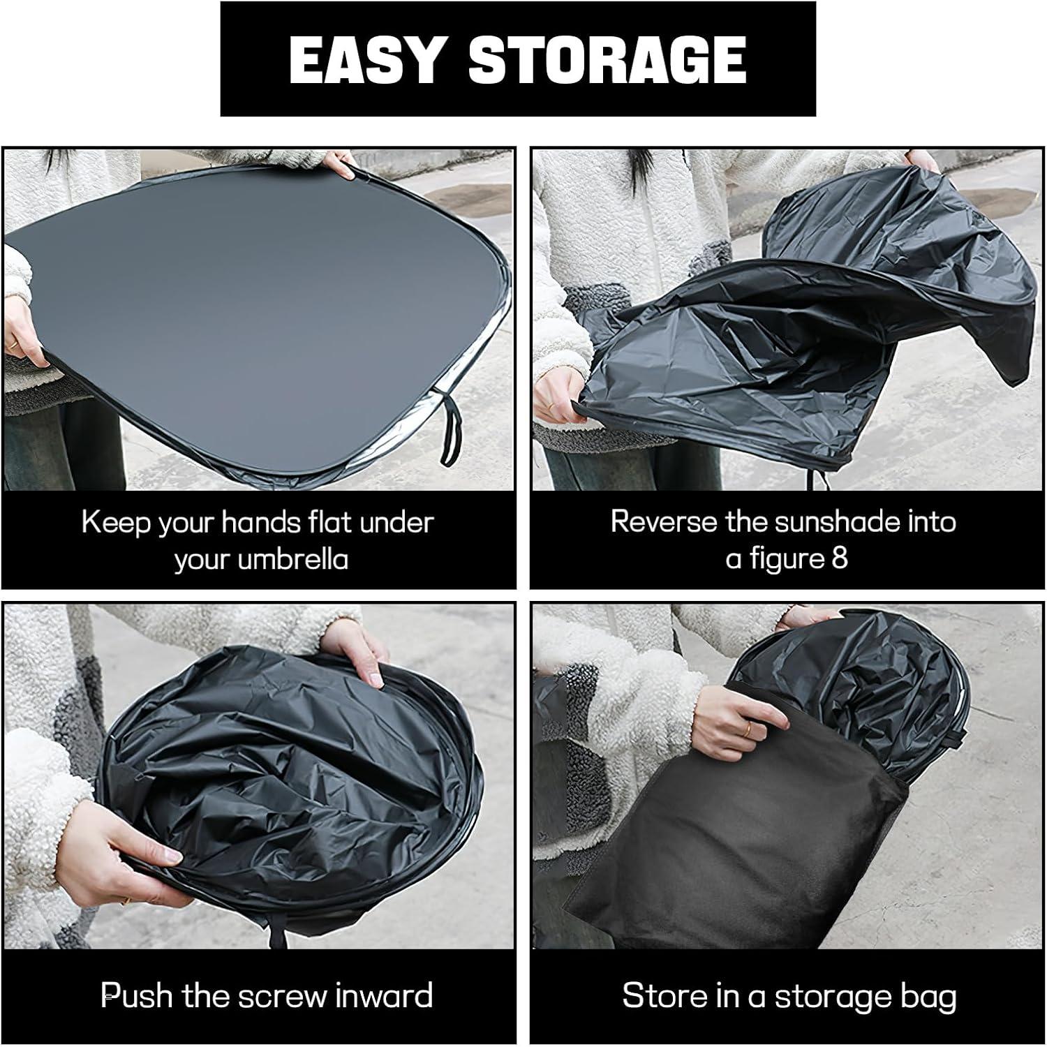 Protector Solar Plegable Hbxdeco para Parabrisas 145x80 cm