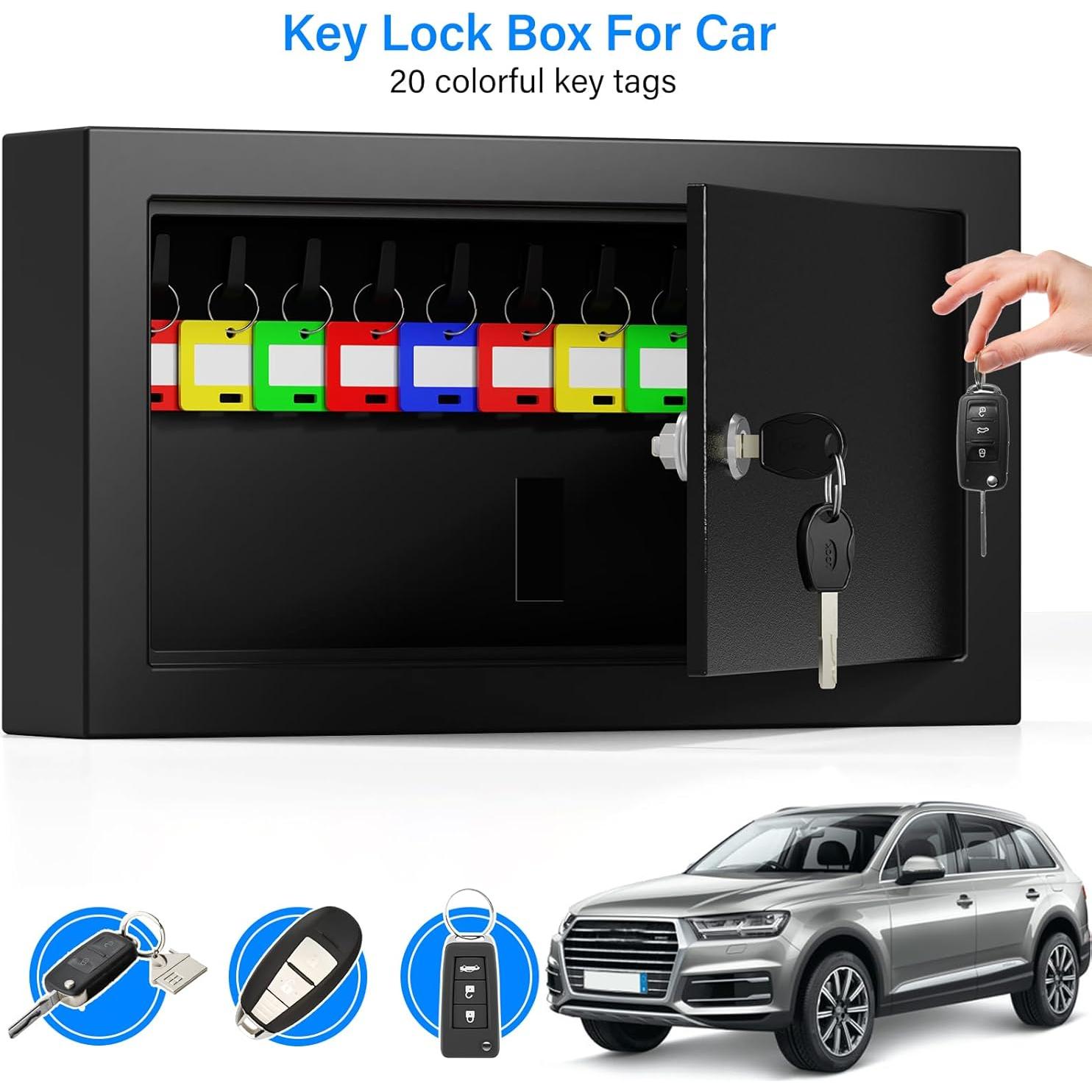 Caja de Llaves Oepmoc 20 Posiciones Montada en Pared Negra