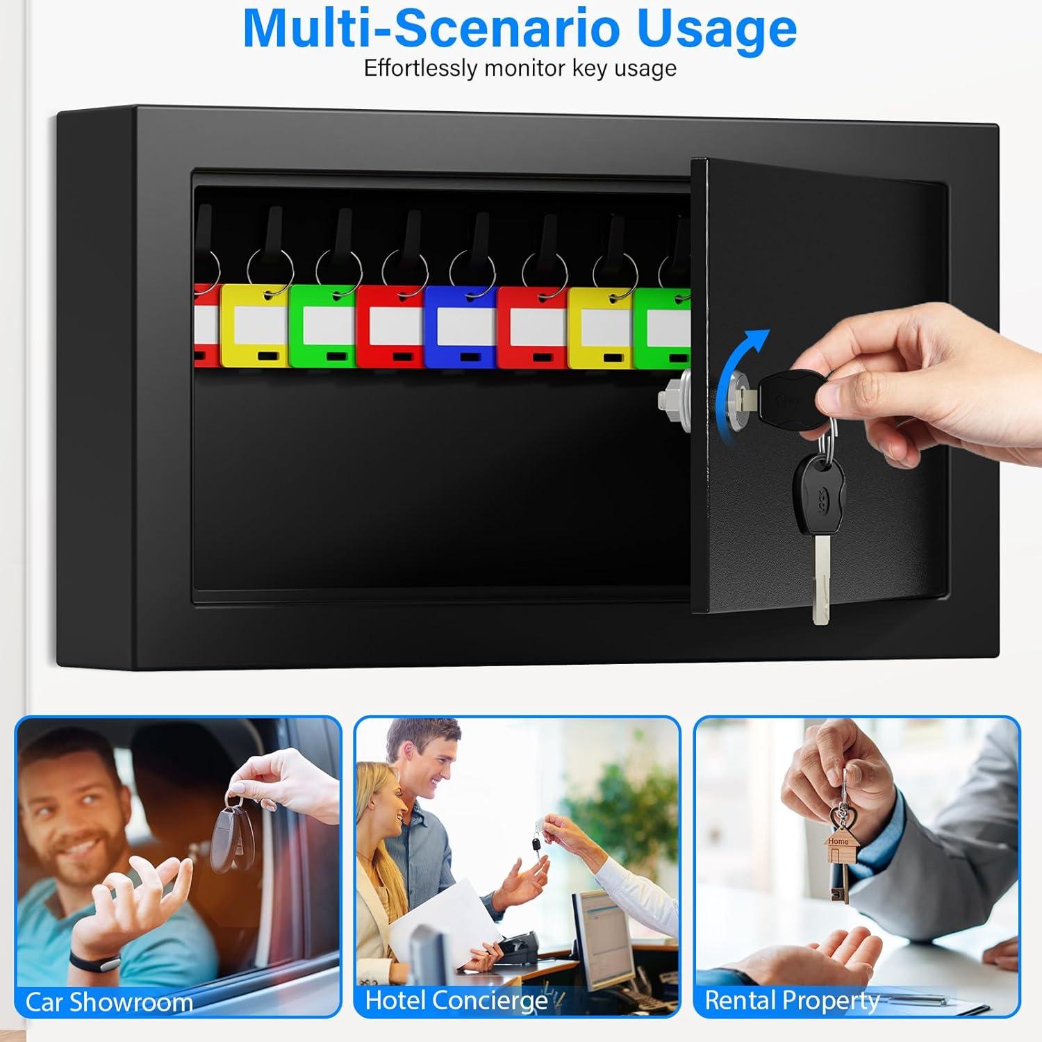 Caja de Llaves Oepmoc 20 Posiciones Montada en Pared Negra