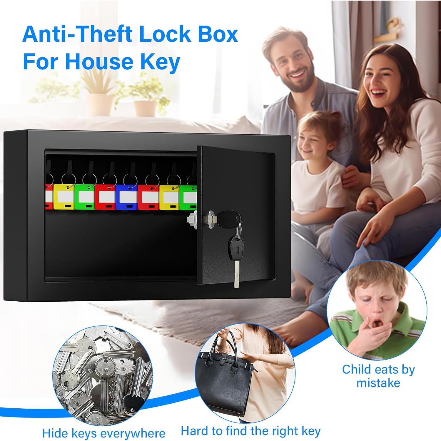 Caja de Llaves Oepmoc 20 Posiciones Montada en Pared Negra