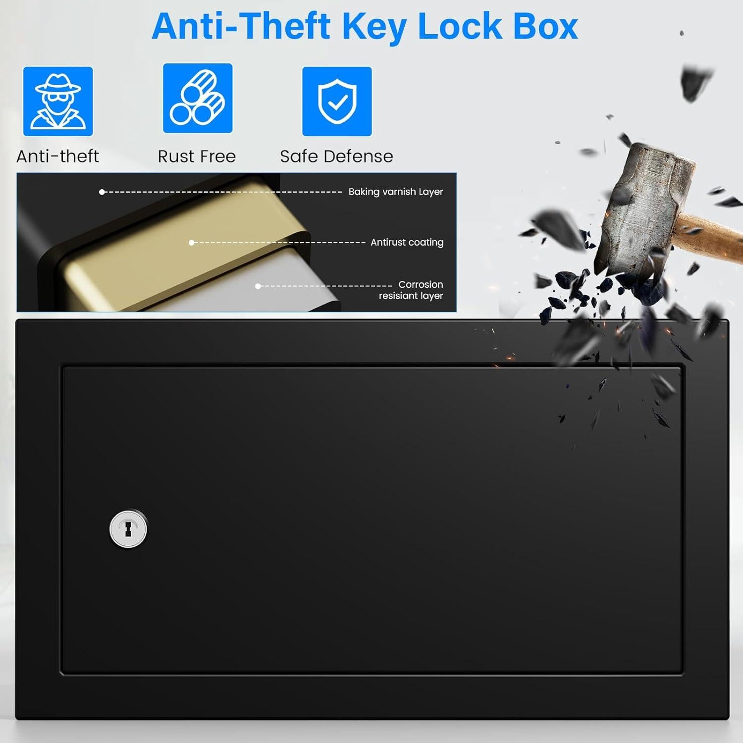 Caja de Llaves Oepmoc 20 Posiciones Montada en Pared Negra