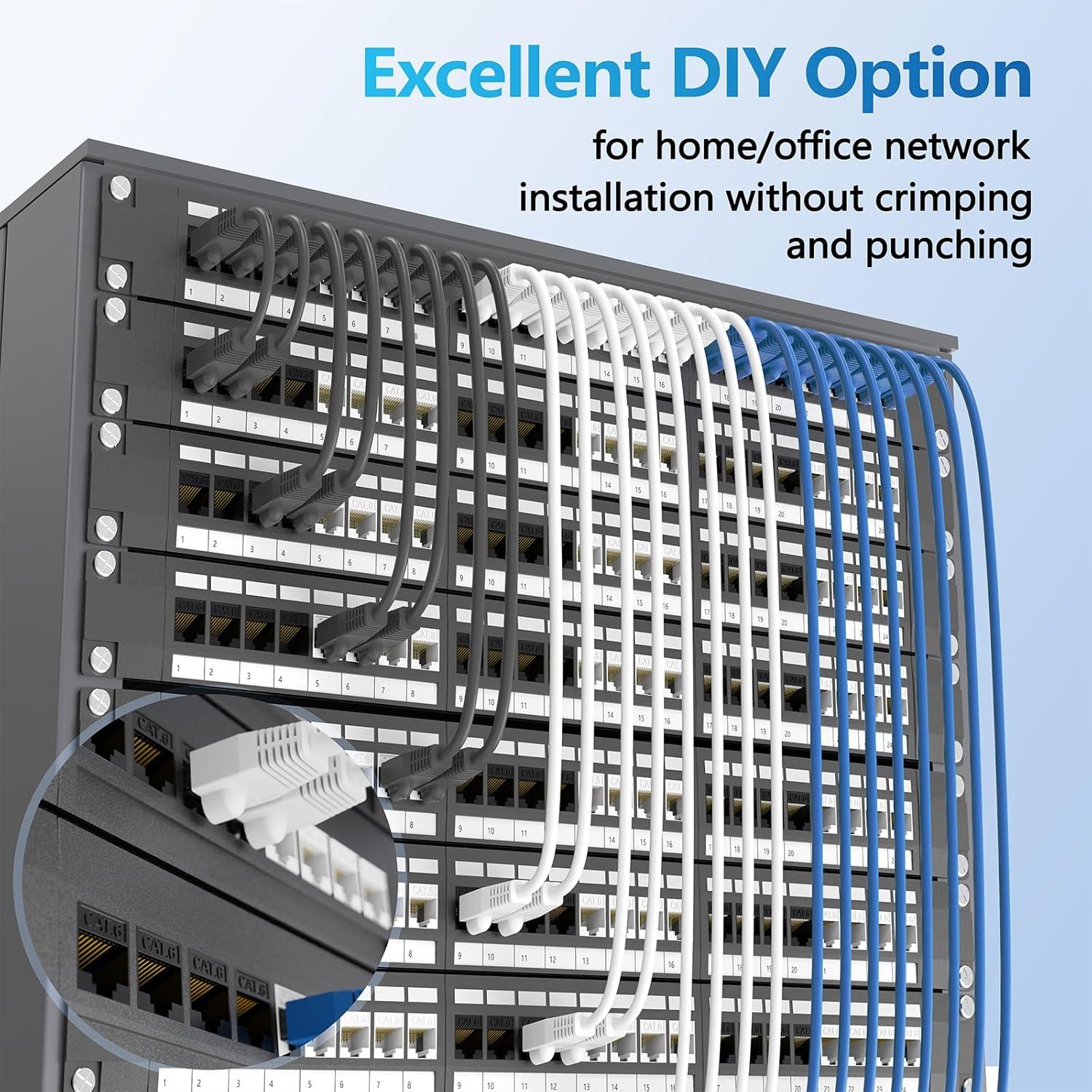 Acoplador Keystone Cat6 Hembra a Hembra CableGeeker 25 Unidades