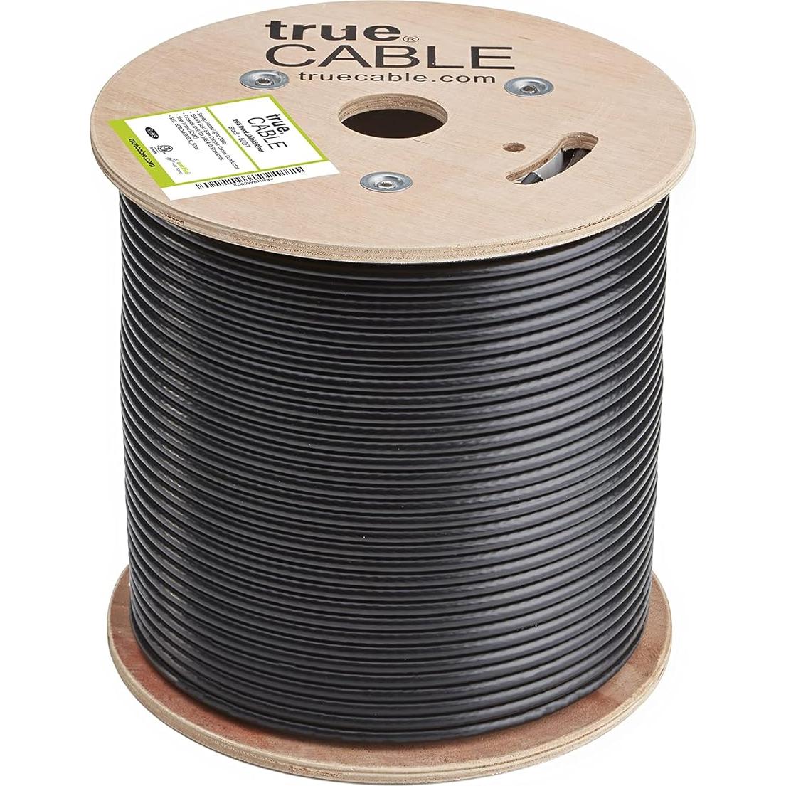 Cable Coaxial RG6 trueCABLE 500 pies Doble Blindaje Negro