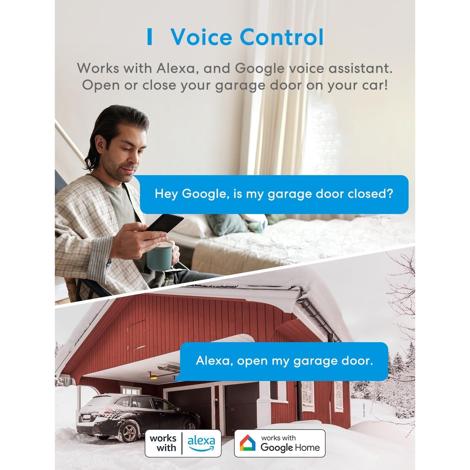 Control Remoto de Puerta de Garaje WiFi Meross MSG100