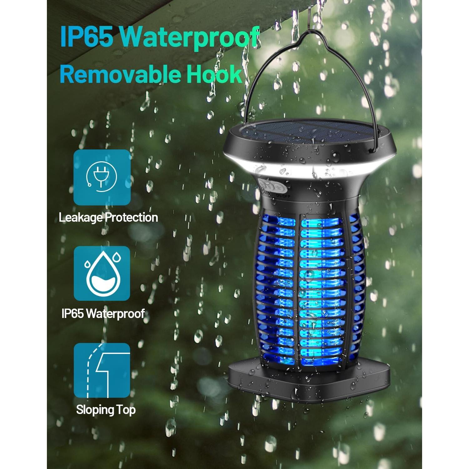 Zapper Solar para Insectos Zwiran 2.0, Impermeable y Recargable